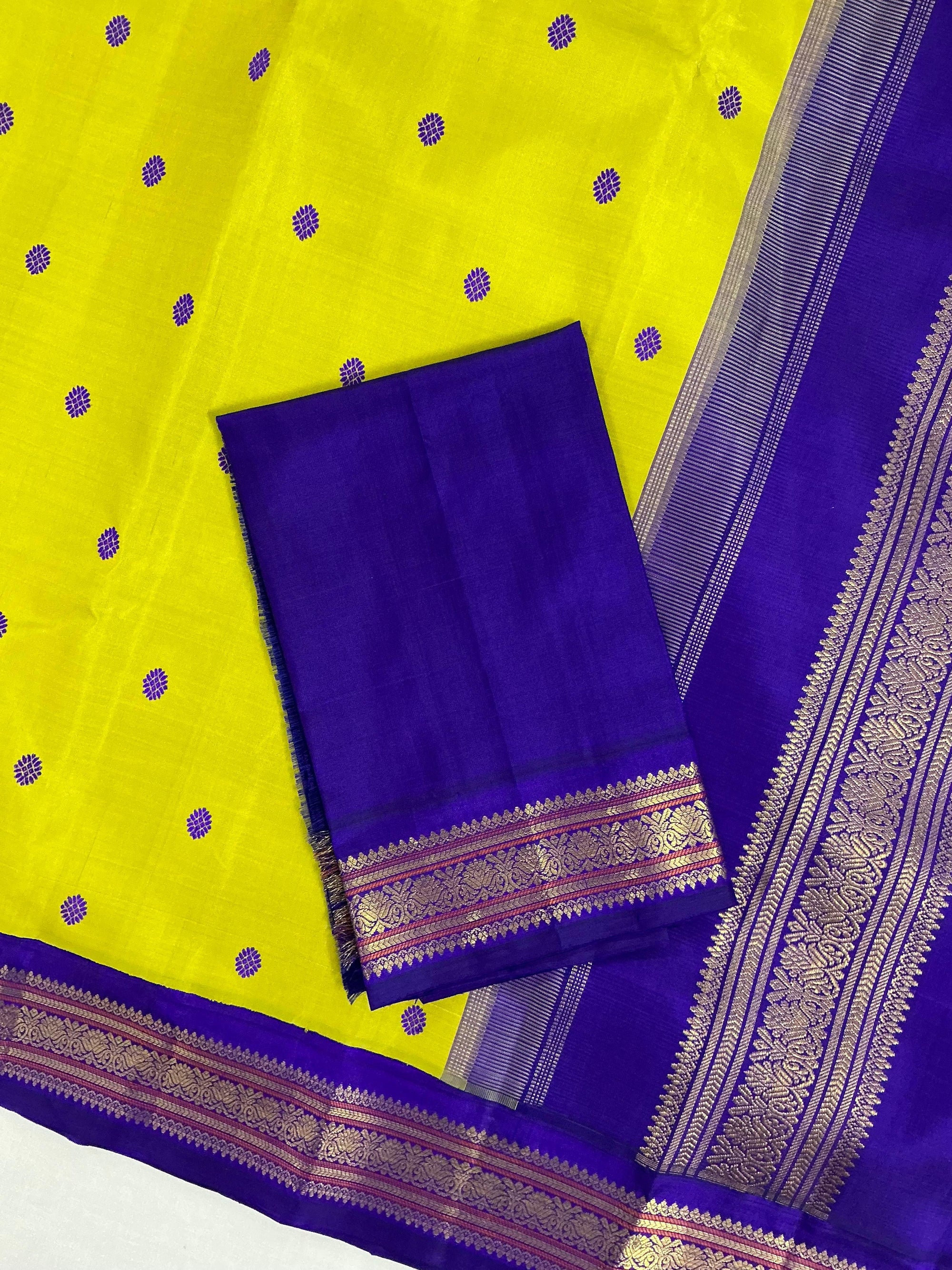 MYTHILI:  SILKEN MOTIFS (Sampanga on Purple)