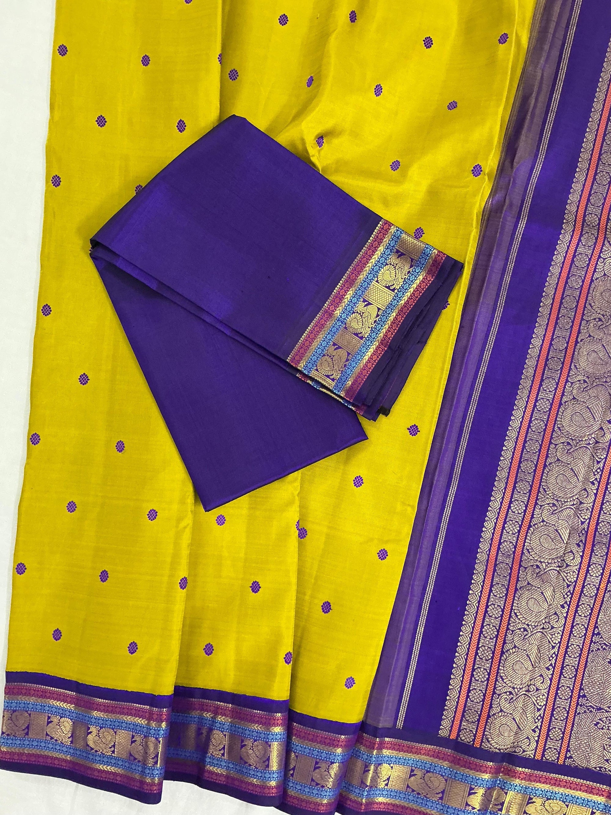 MYTHILI:  SILKEN MOTIFS (Sampanga + Purple)