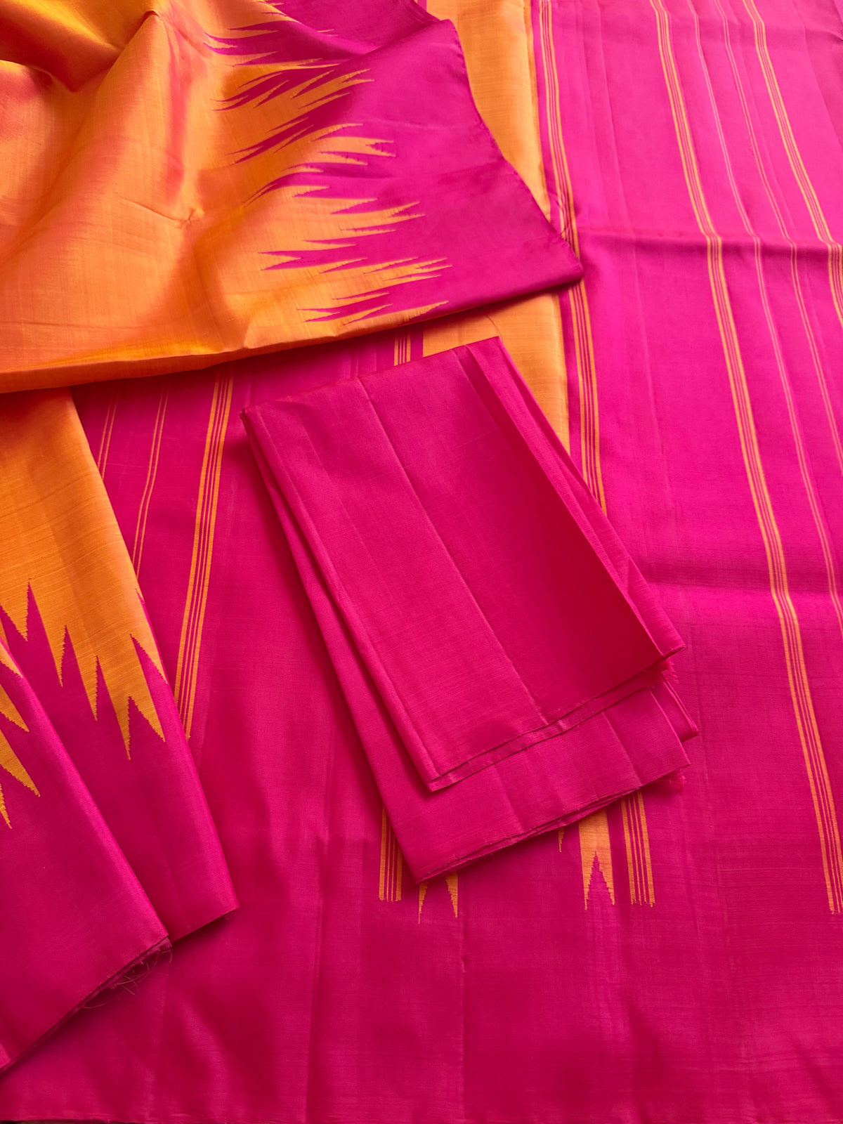 No Zari  Kanjivaram Silk : Thalampoo borders