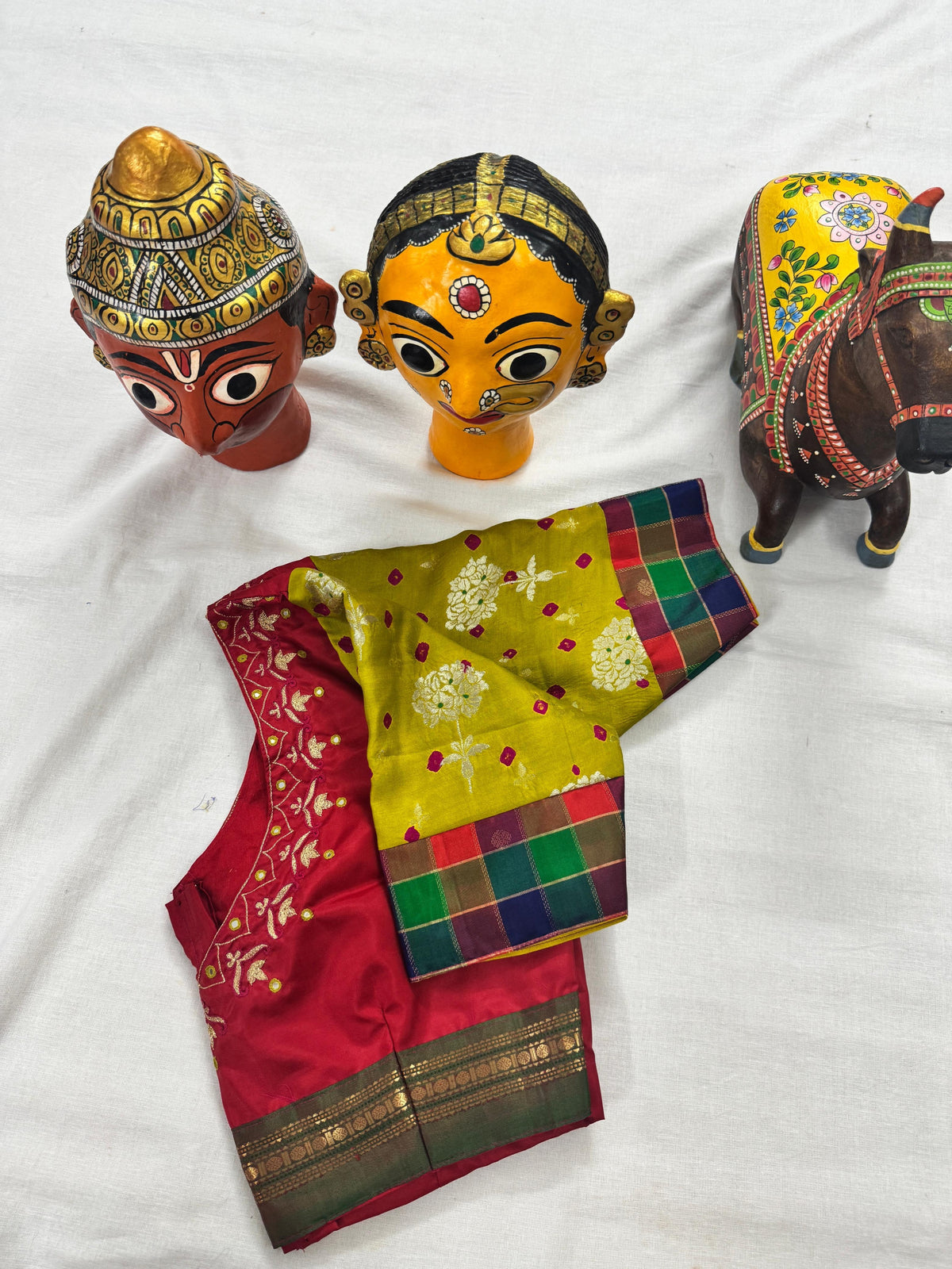 Handcrafted Ready to Wear Blouse : Kanjivaram Silk (Red)