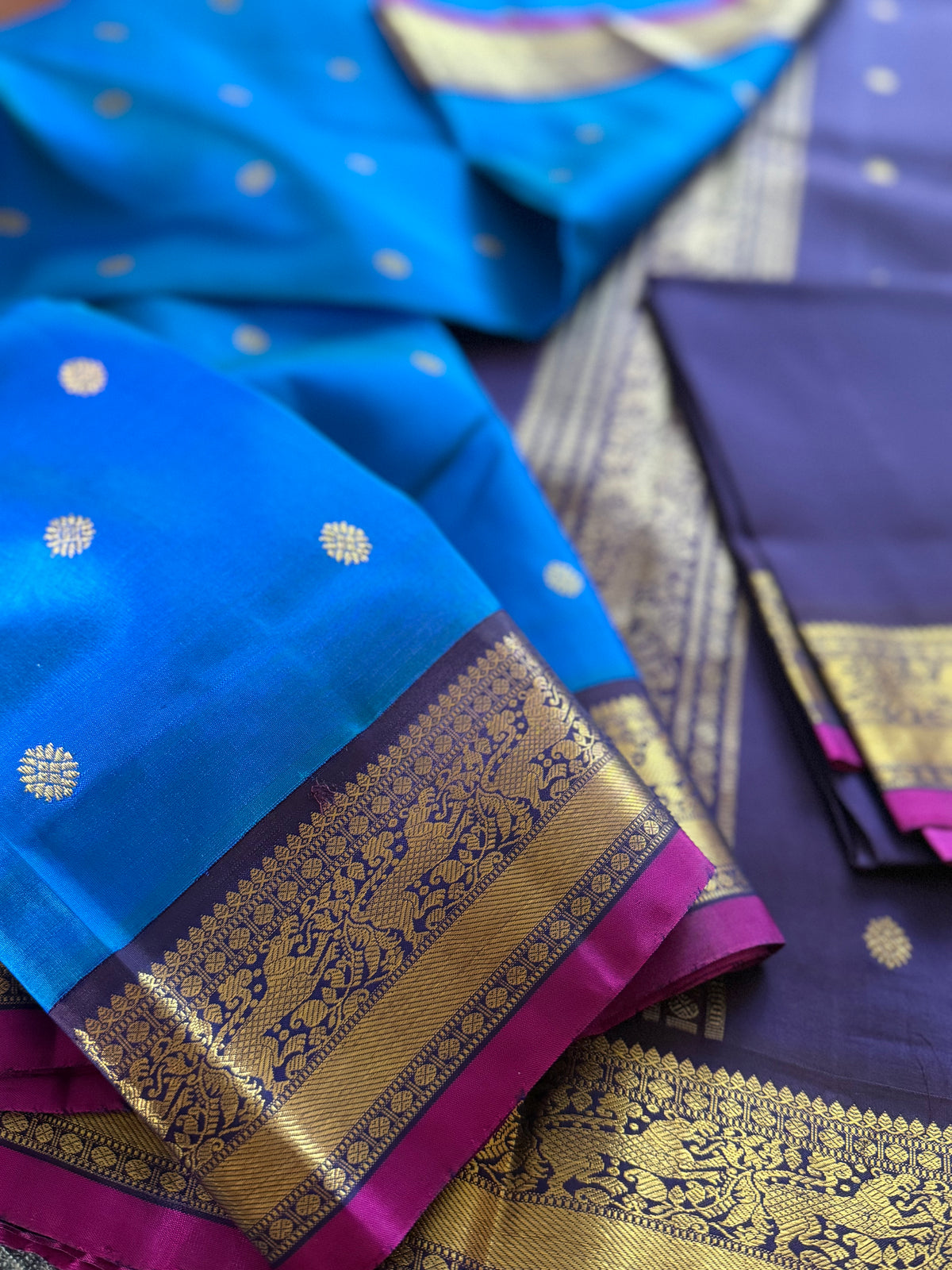 MYTHILI: Jewel tone blue + Aubergine