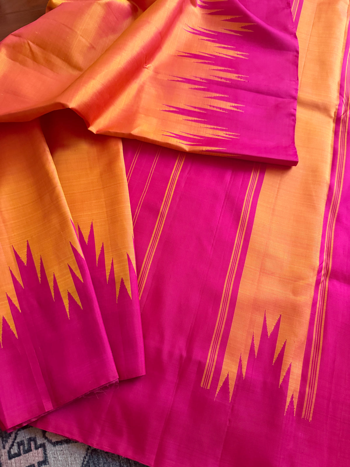 No Zari  Kanjivaram Silk : Thalampoo borders
