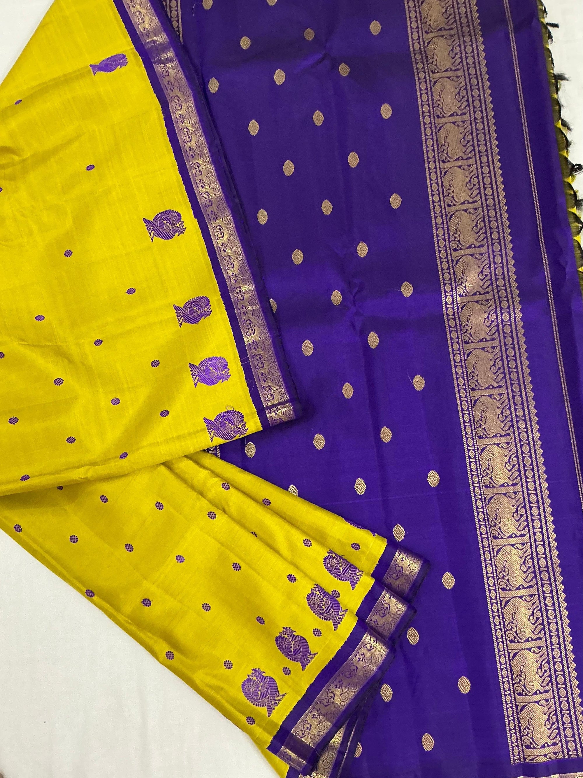 MYTHILI:  SILKEN MOTIFS (Sampanga + Purple)