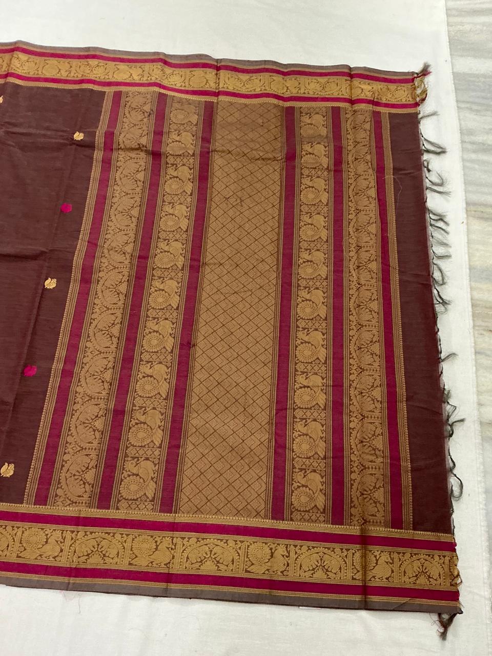 Handwoven Kanchi cotton : Caramel Brown