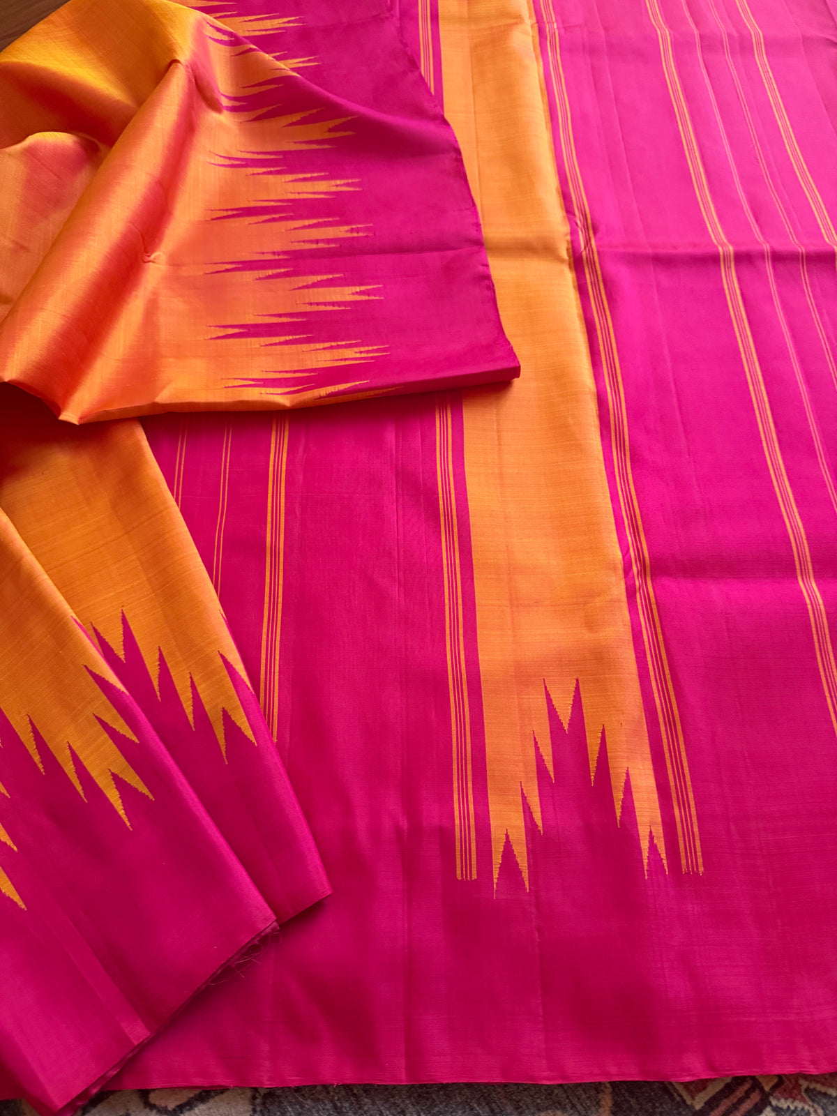 No Zari  Kanjivaram Silk : Thalampoo borders