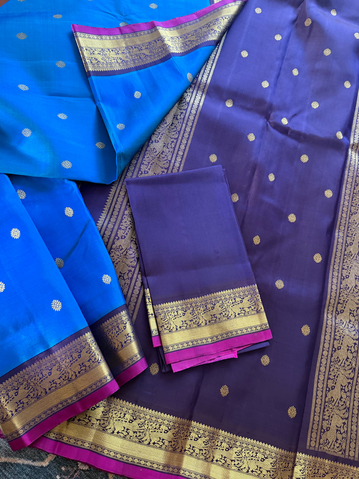 MYTHILI: Jewel tone blue + Aubergine