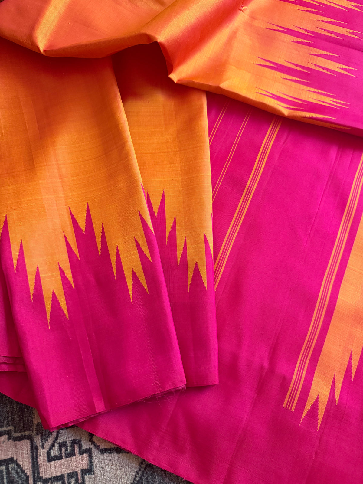 No Zari  Kanjivaram Silk : Thalampoo borders