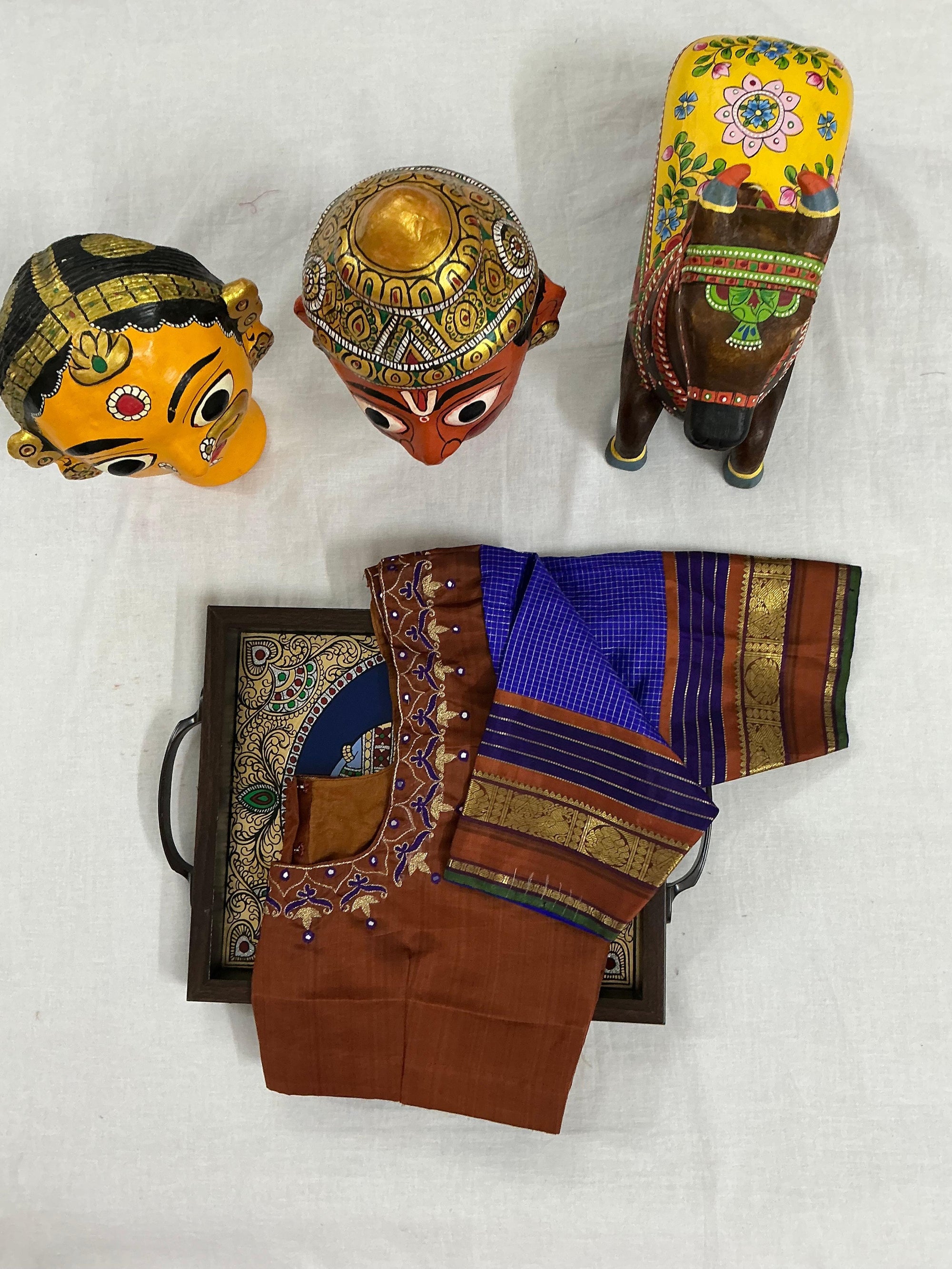 Handcrafted Ready to Wear Blouse : Kanjivaram Silk (Brown)