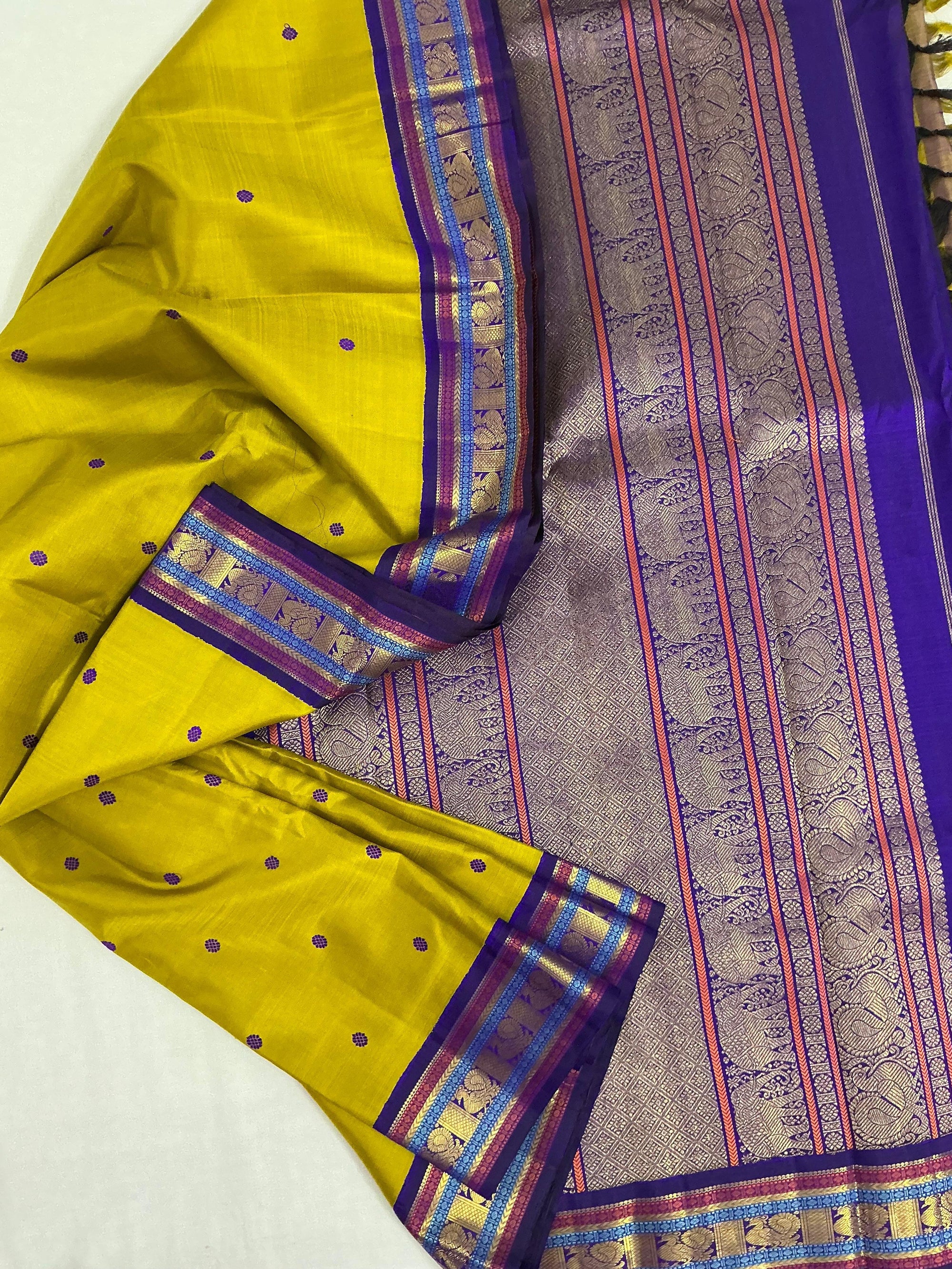 MYTHILI:  SILKEN MOTIFS (Sampanga + Purple)