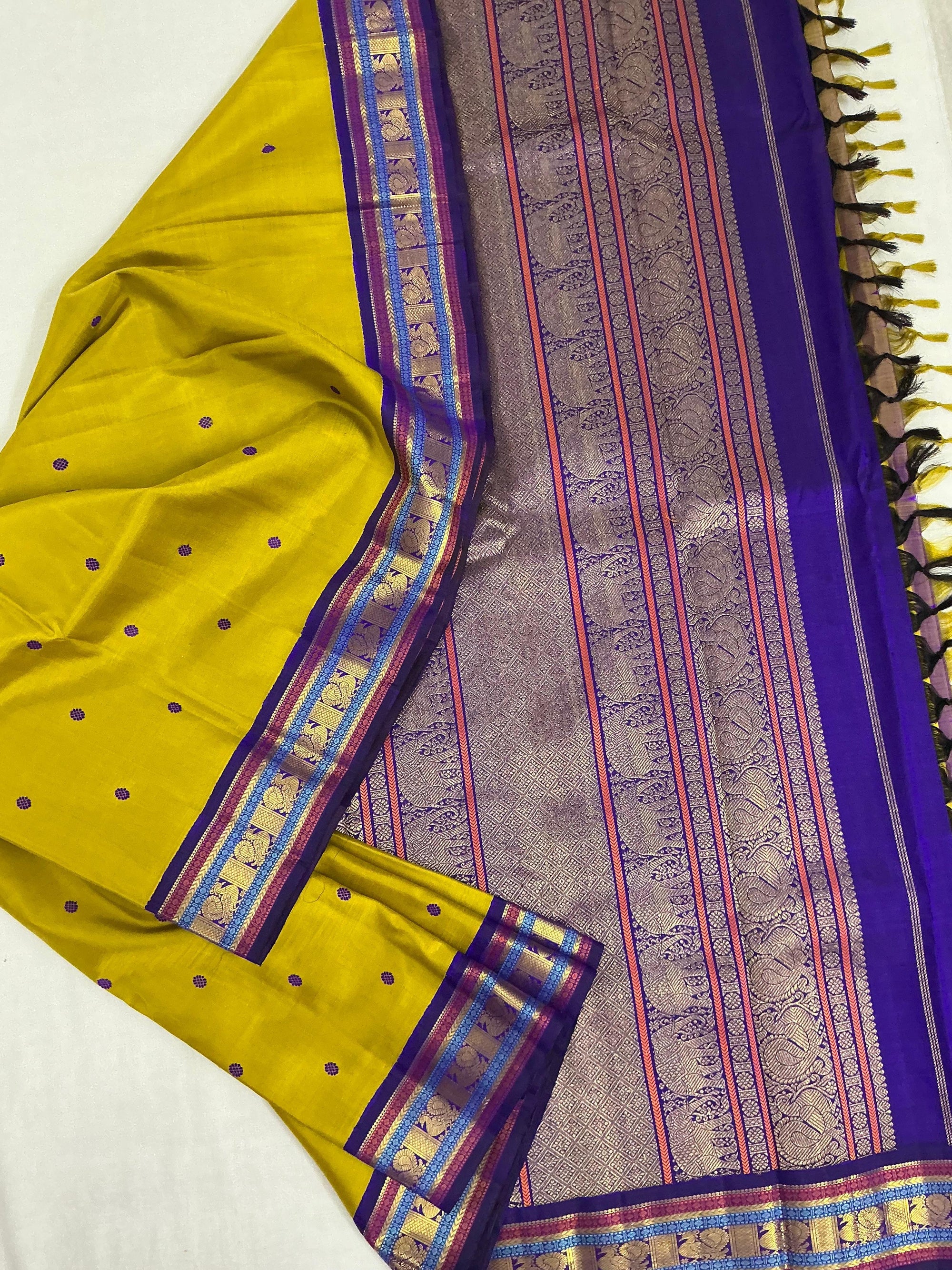 MYTHILI:  SILKEN MOTIFS (Sampanga + Purple)