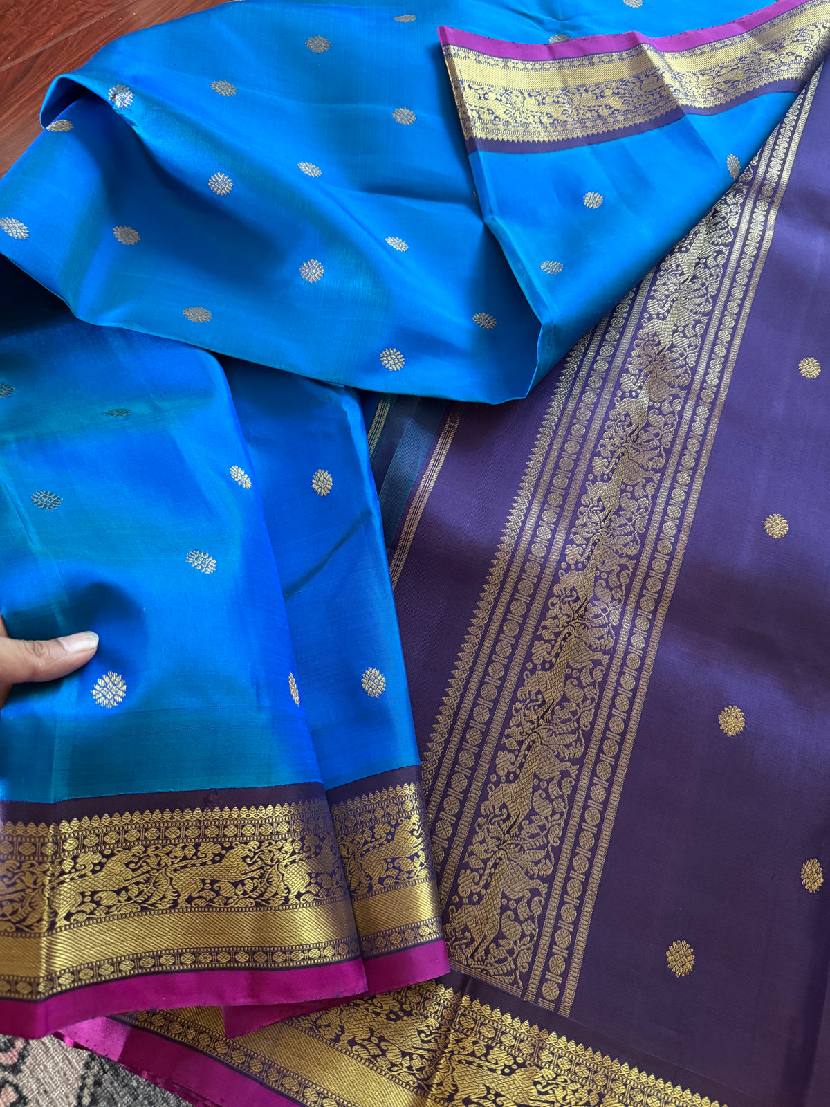 MYTHILI: Jewel tone blue + Aubergine