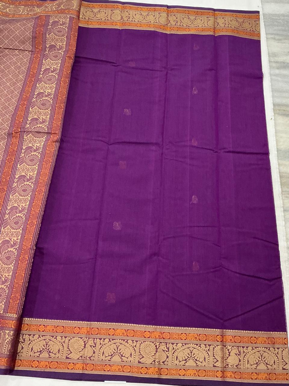 Handwoven Kanchi cotton : Vadamalli purple