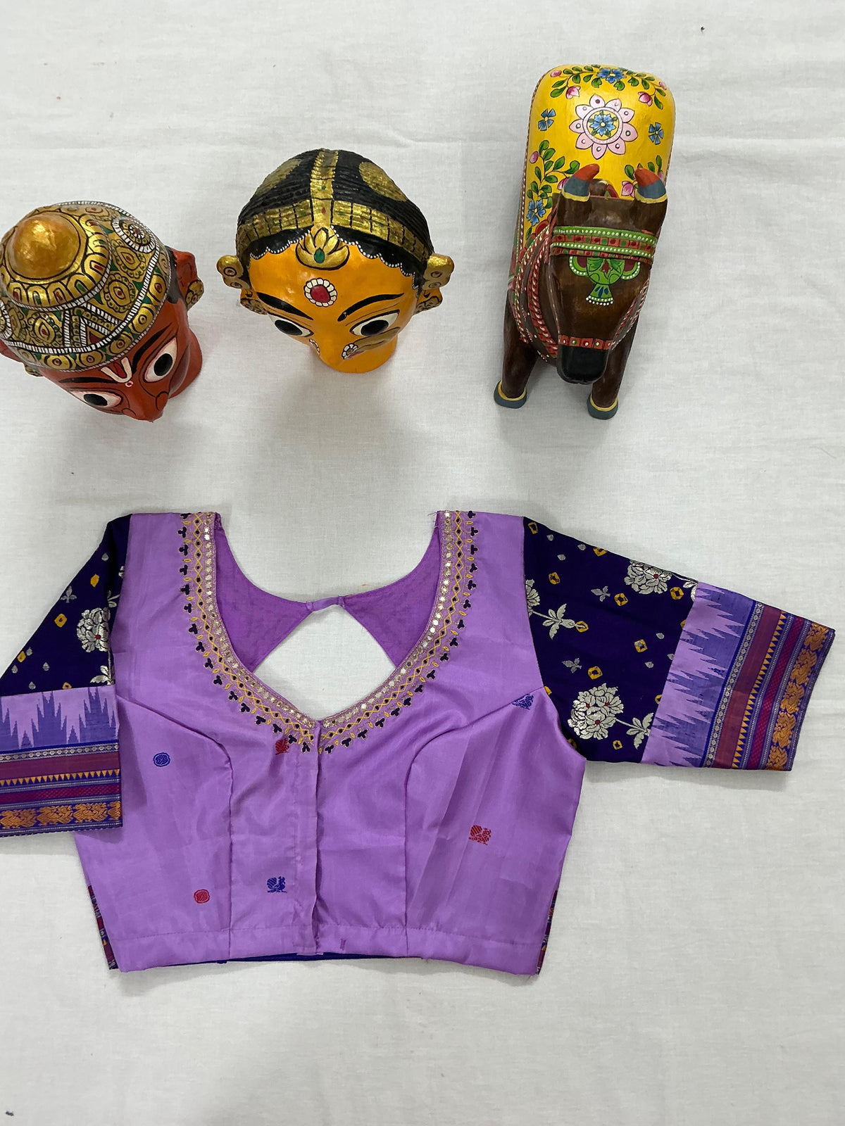 Handcrafted Ready to Wear Blouse : Kanjivaram Silk (December Poo)