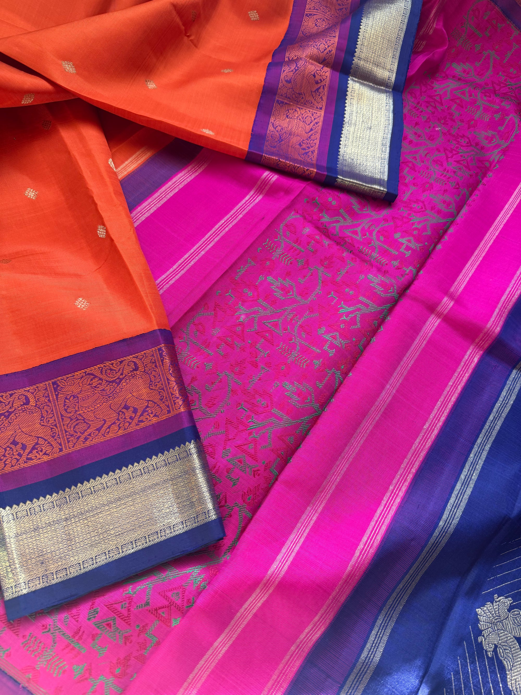 MYTHILI:  KORVAI KANJIVARAM WITH DOUBLE BORDER/PALLU