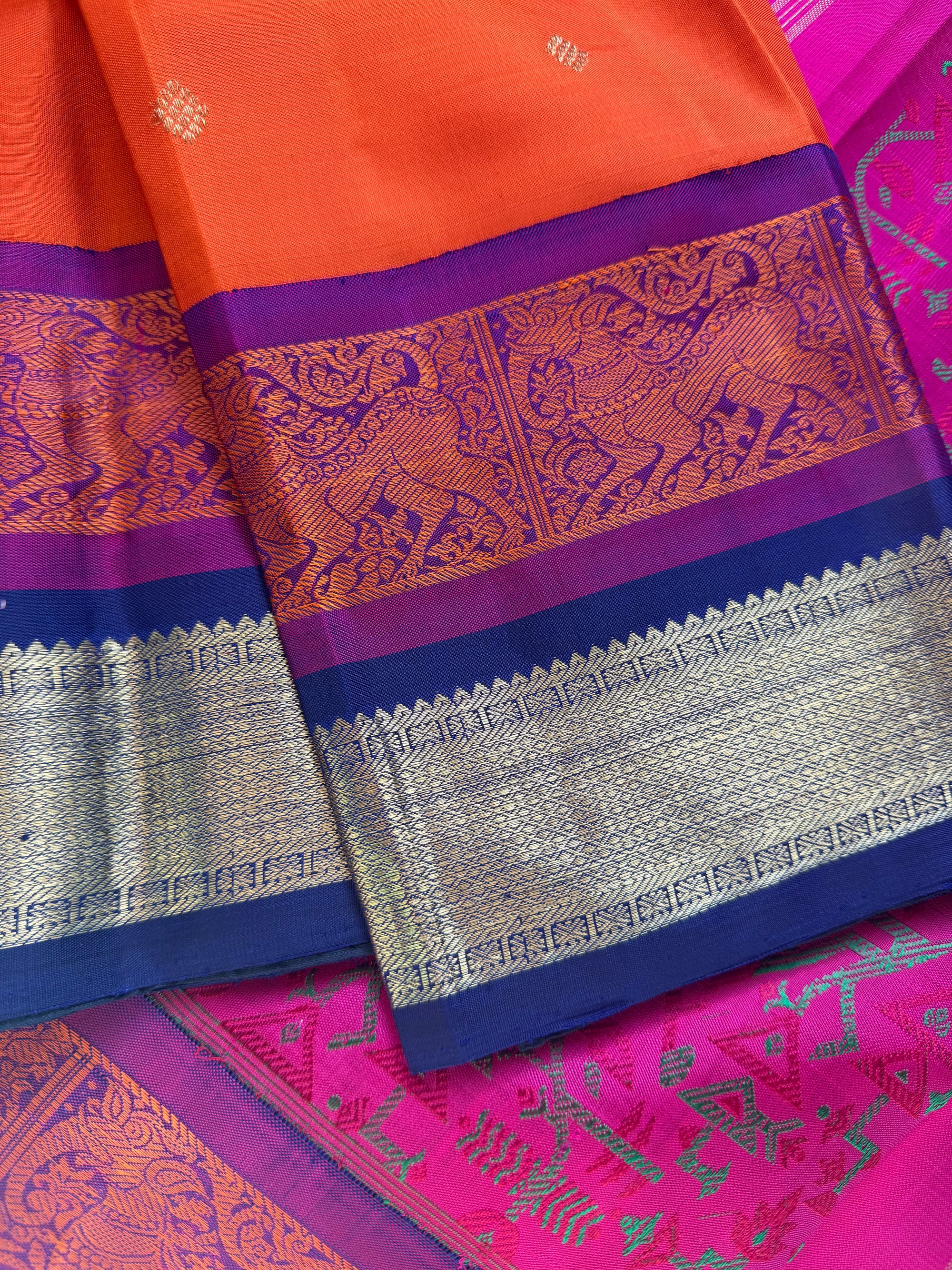 MYTHILI:  KORVAI KANJIVARAM WITH DOUBLE BORDER/PALLU