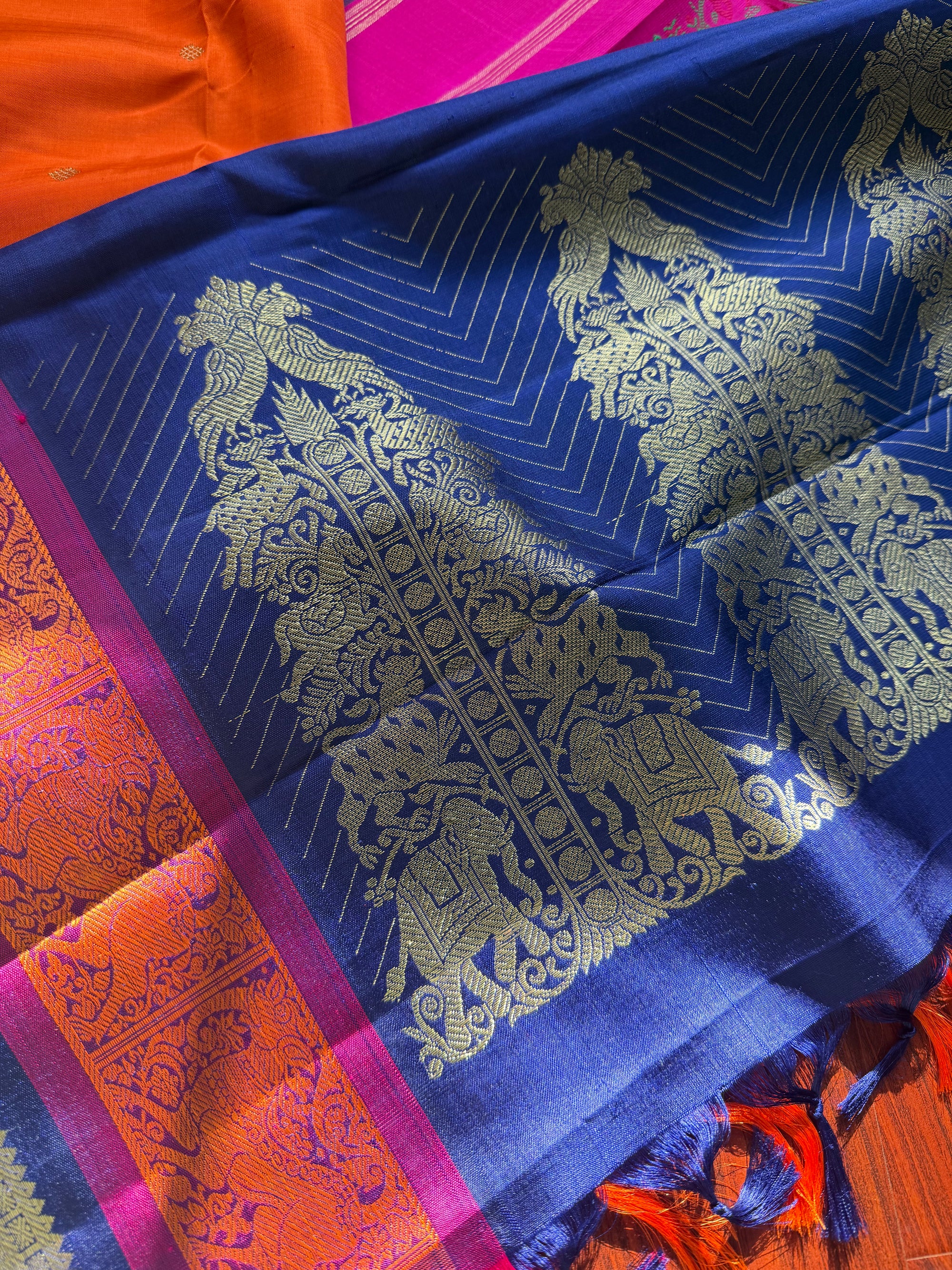 MYTHILI:  KORVAI KANJIVARAM WITH DOUBLE BORDER/PALLU