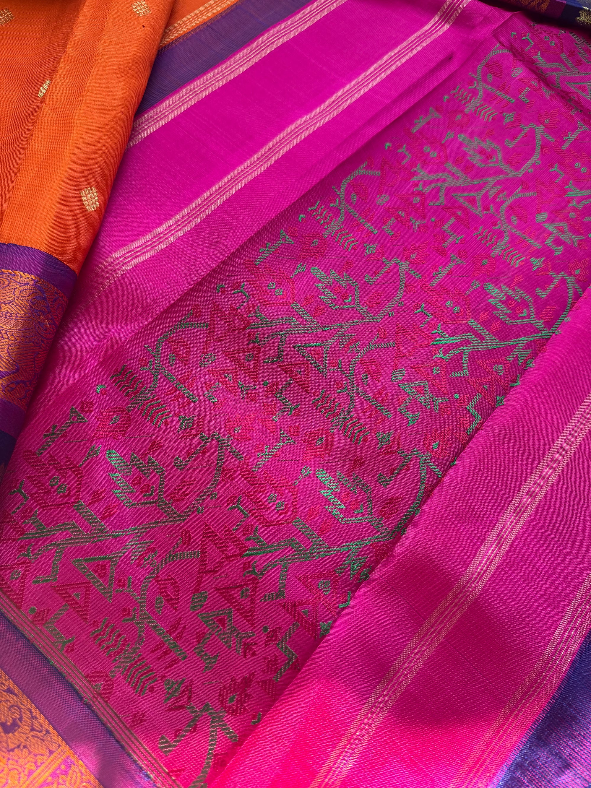 MYTHILI:  KORVAI KANJIVARAM WITH DOUBLE BORDER/PALLU