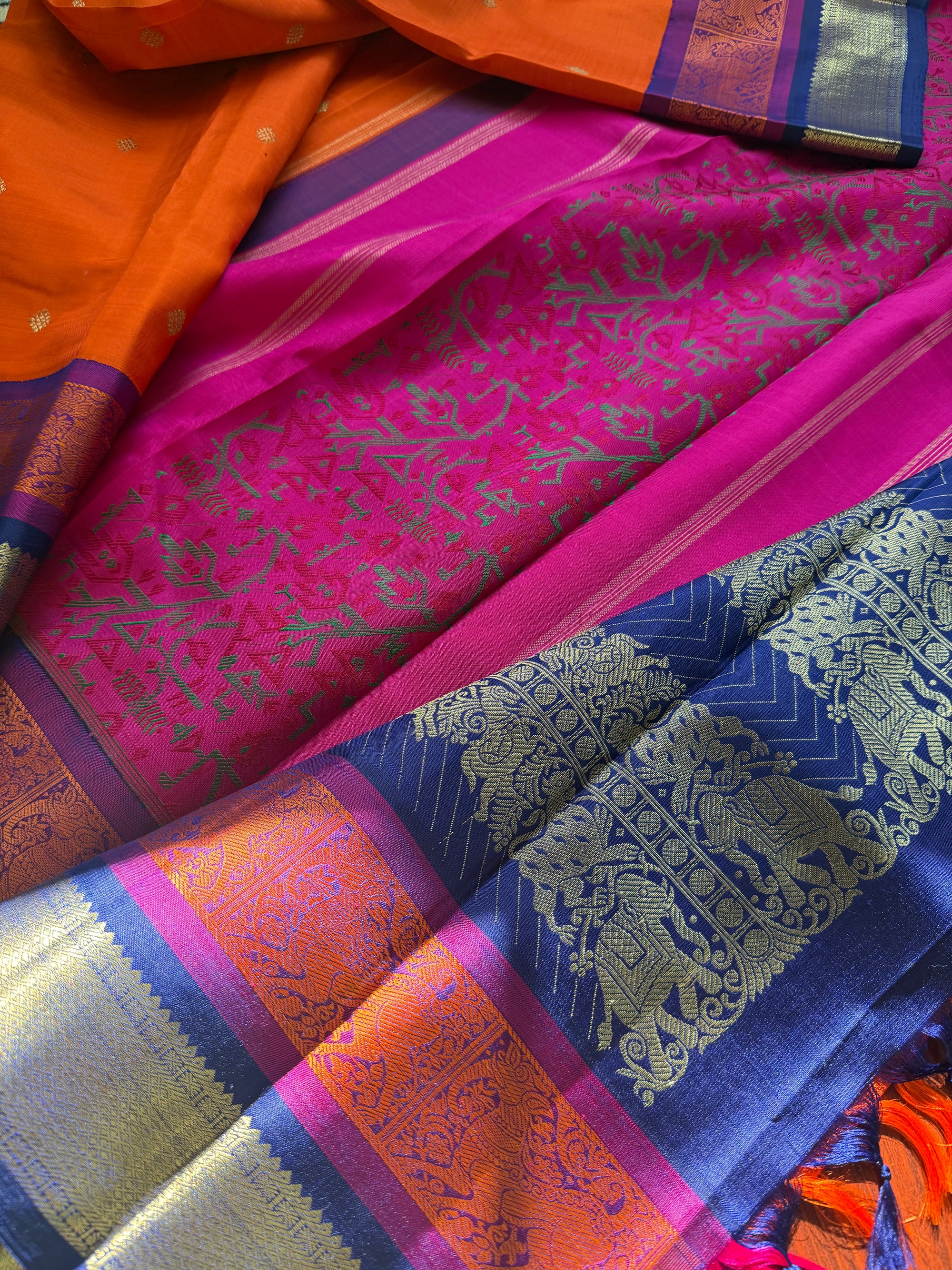 MYTHILI:  KORVAI KANJIVARAM WITH DOUBLE BORDER/PALLU