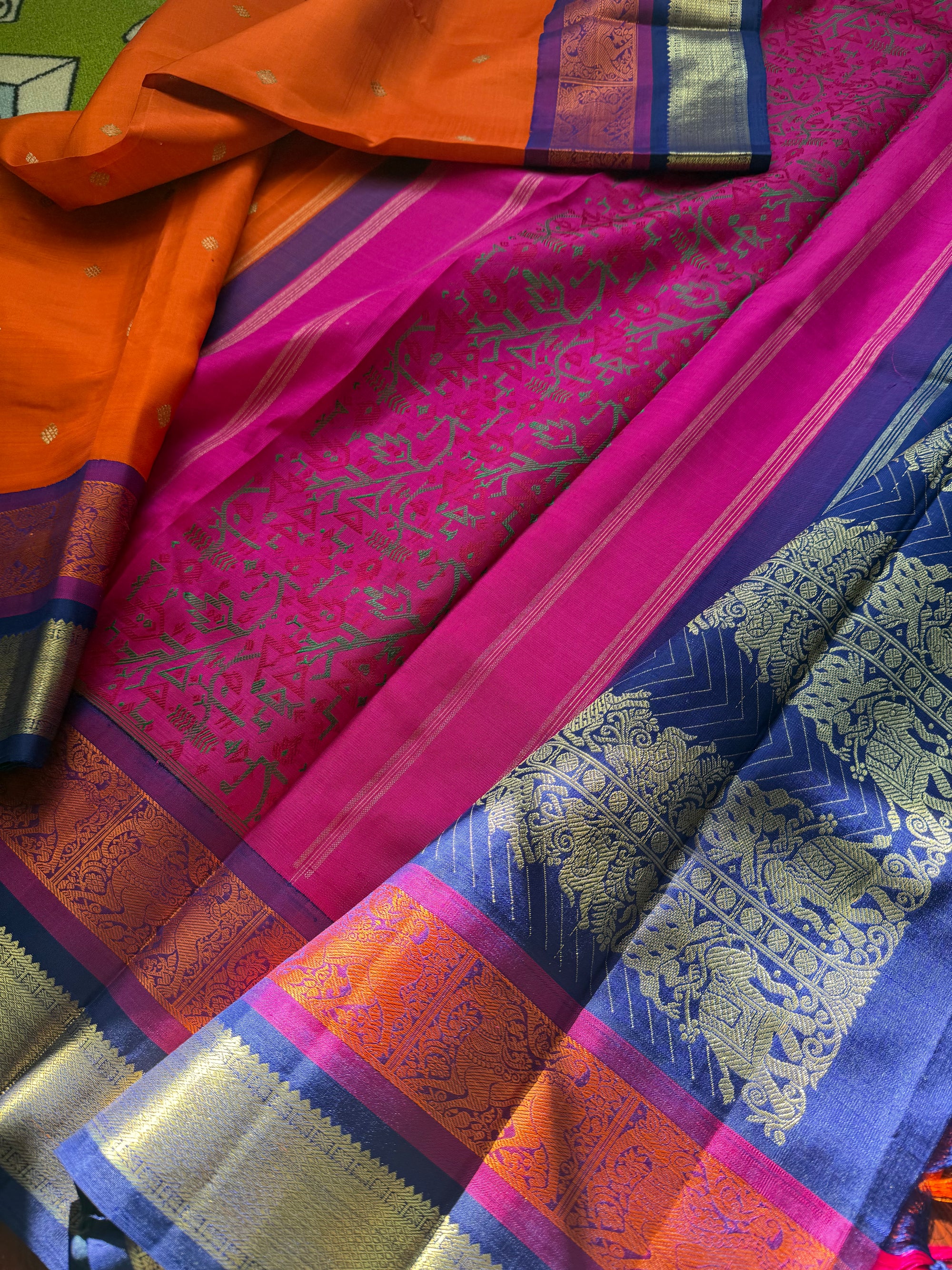 MYTHILI:  KORVAI KANJIVARAM WITH DOUBLE BORDER/PALLU
