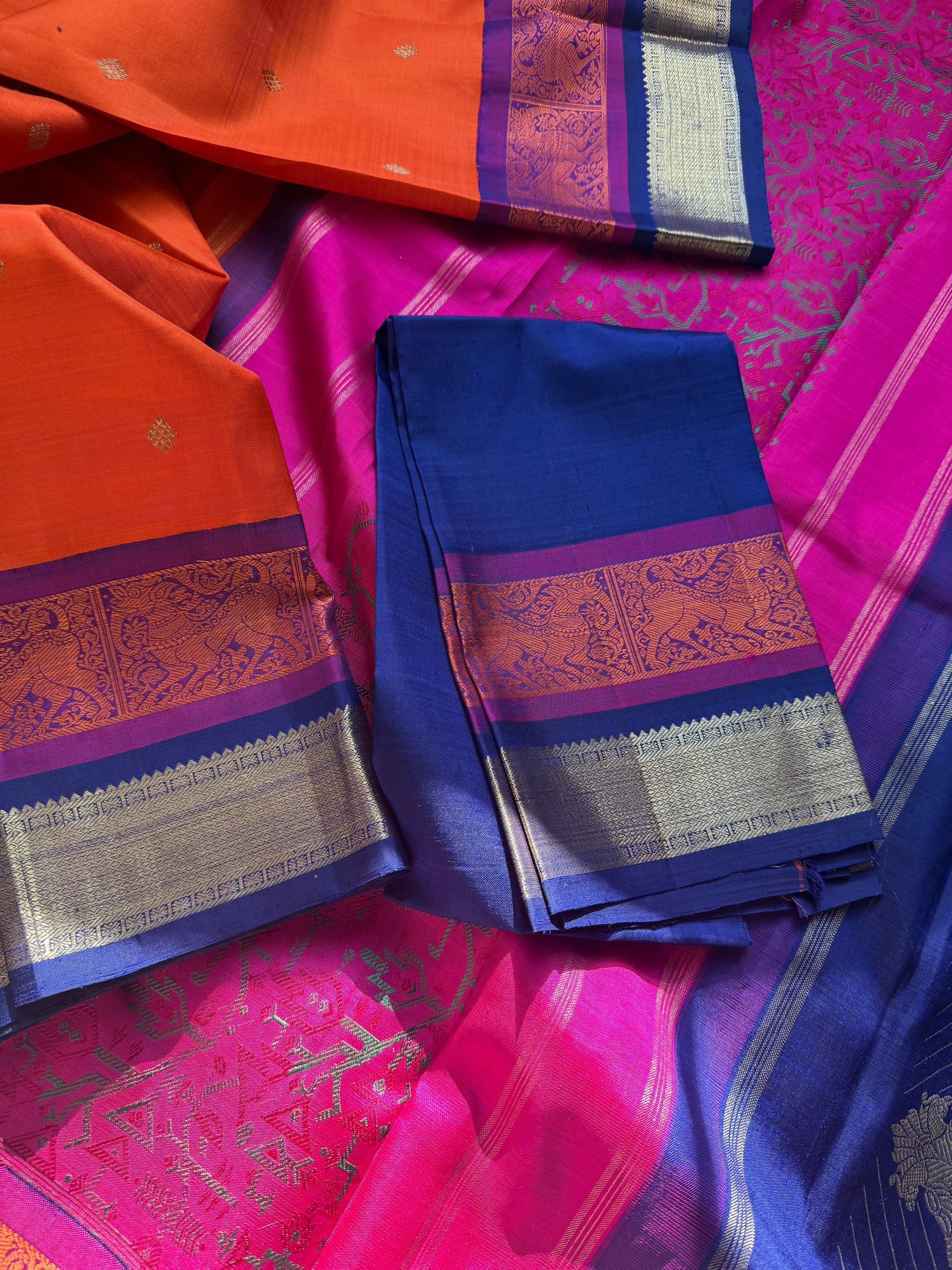 MYTHILI:  KORVAI KANJIVARAM WITH DOUBLE BORDER/PALLU