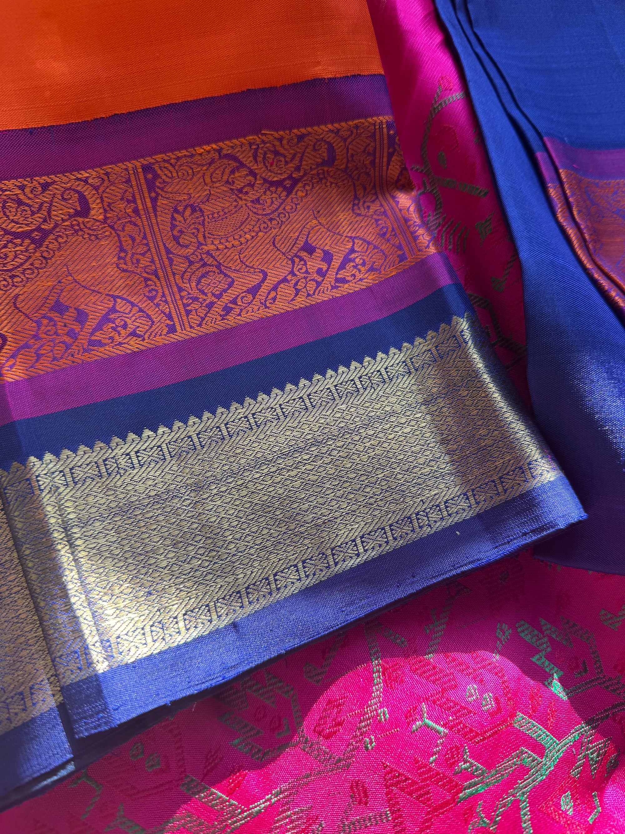 MYTHILI:  KORVAI KANJIVARAM WITH DOUBLE BORDER/PALLU