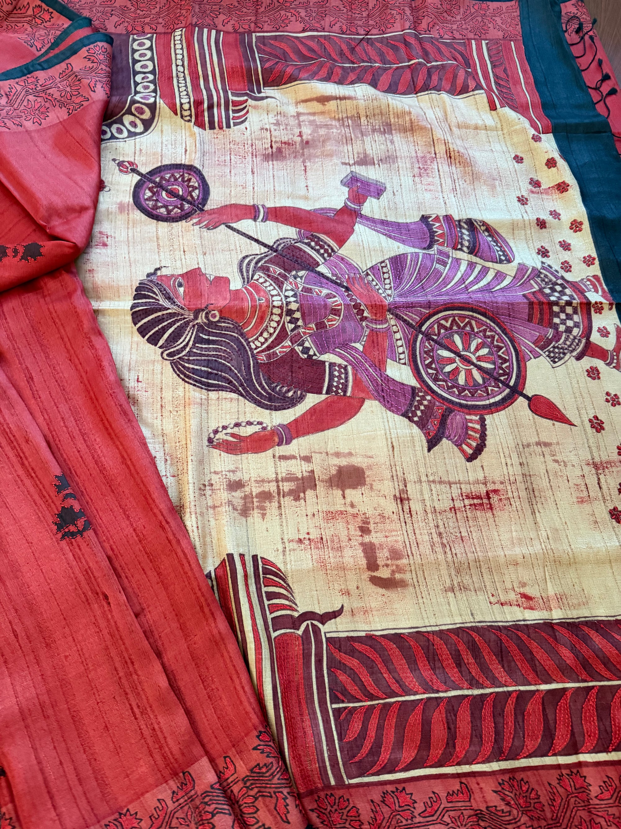 Kamaniya Kantha : Handcrafted Tussar