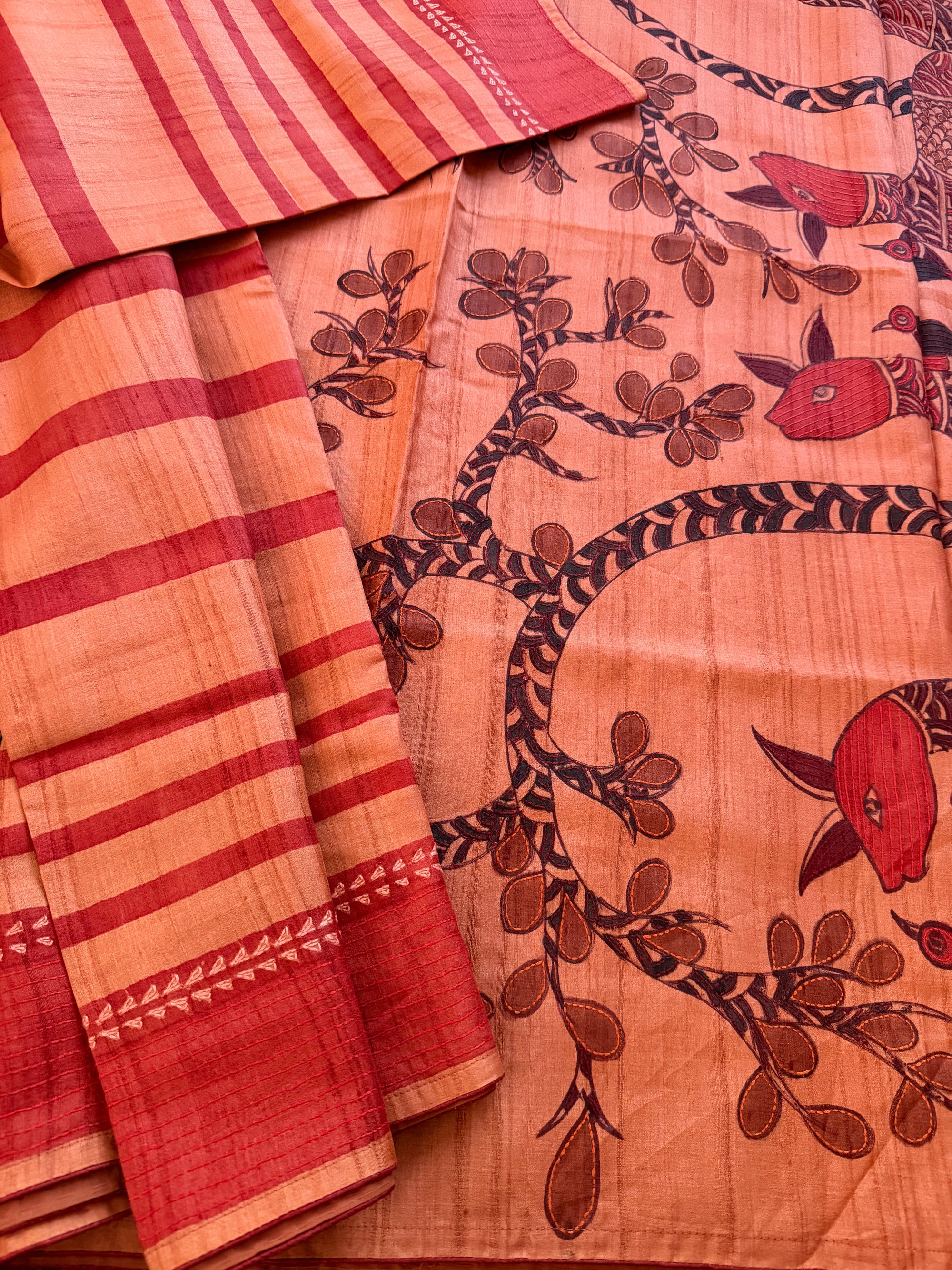 Kamaniya Kantha : Handcrafted Tussar