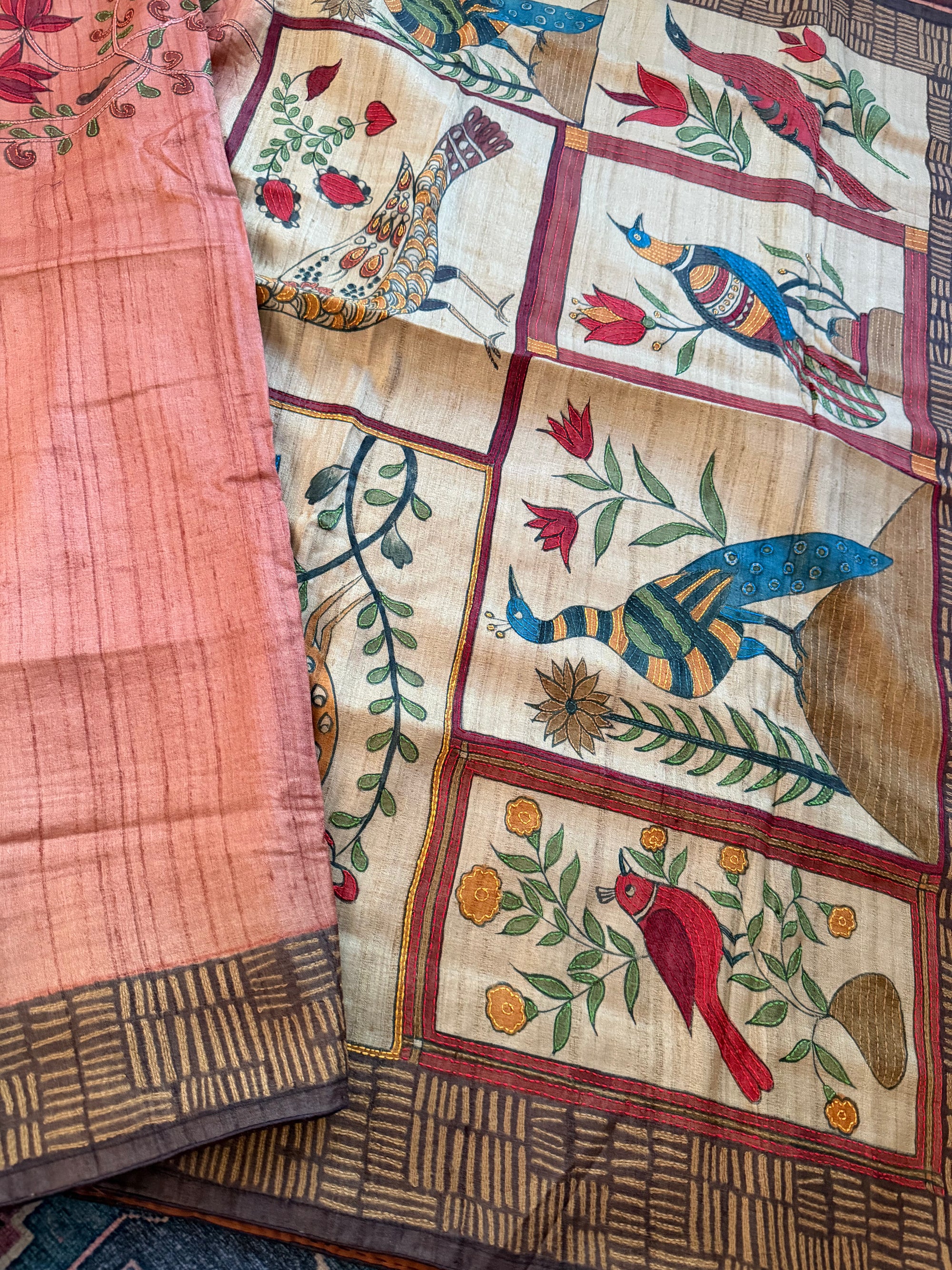 Kamaniya Kantha : Handcrafted Tussar