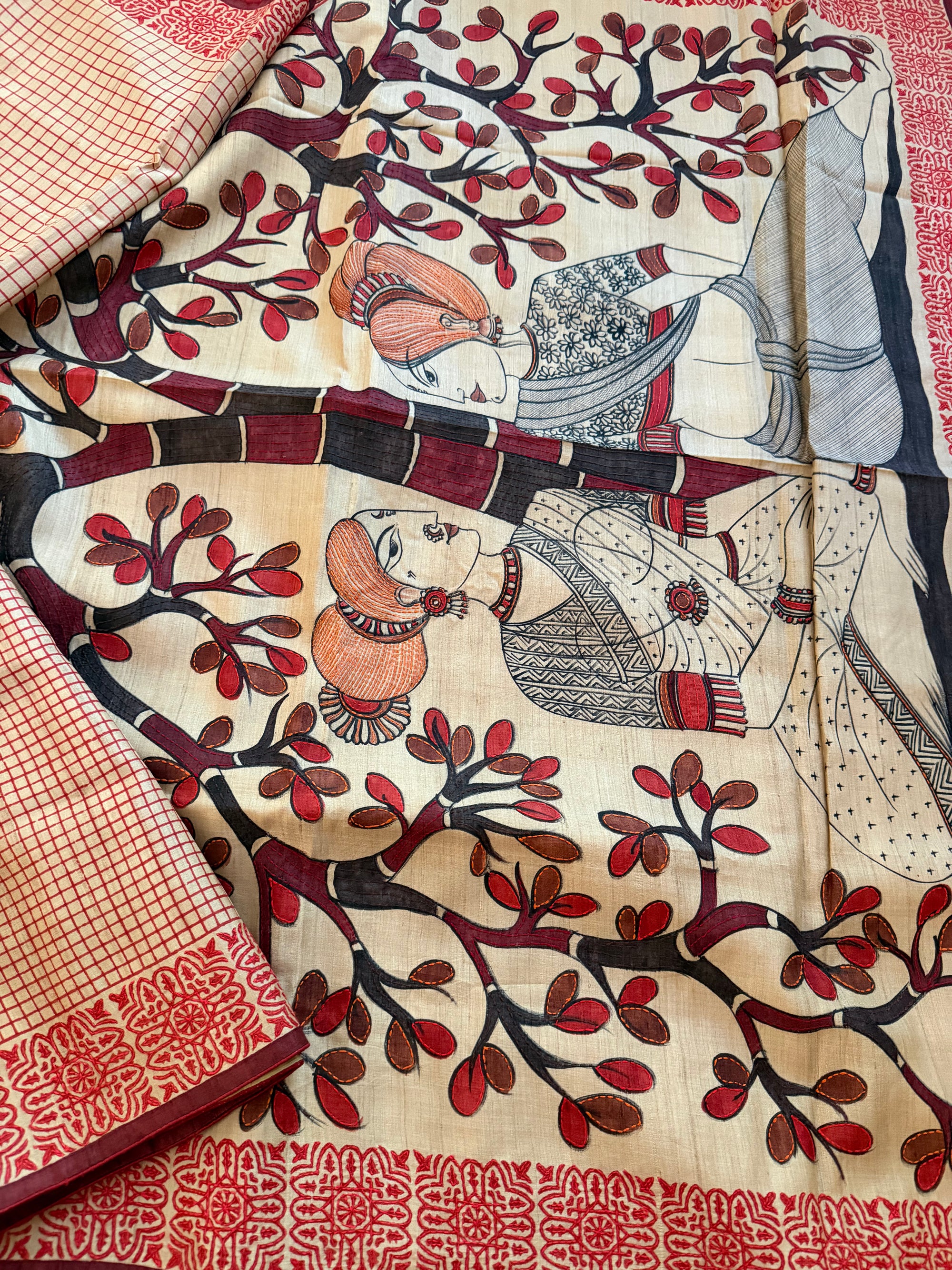 Kamaniya Kantha : Handcrafted Tussar
