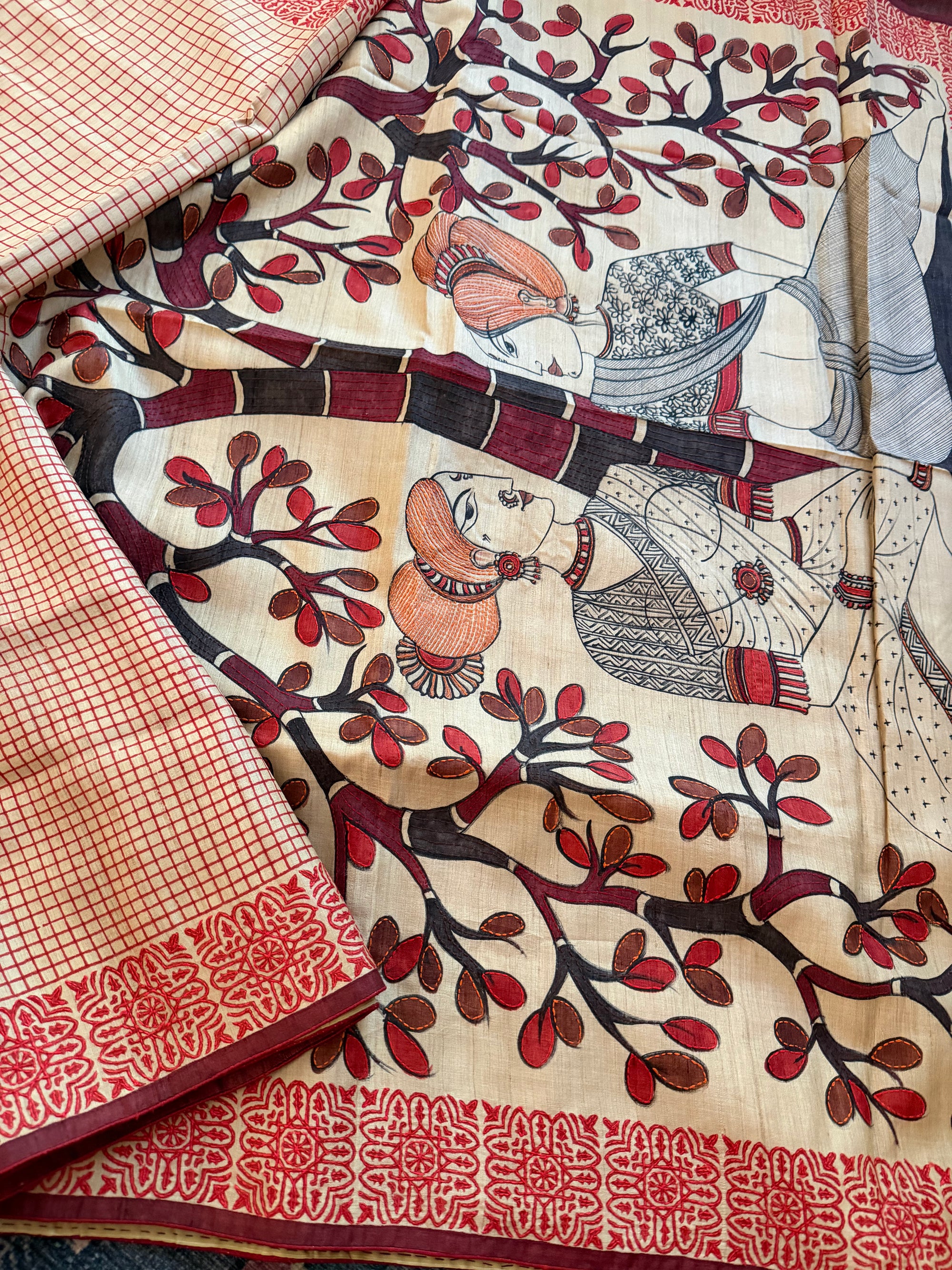 Kamaniya Kantha : Handcrafted Tussar