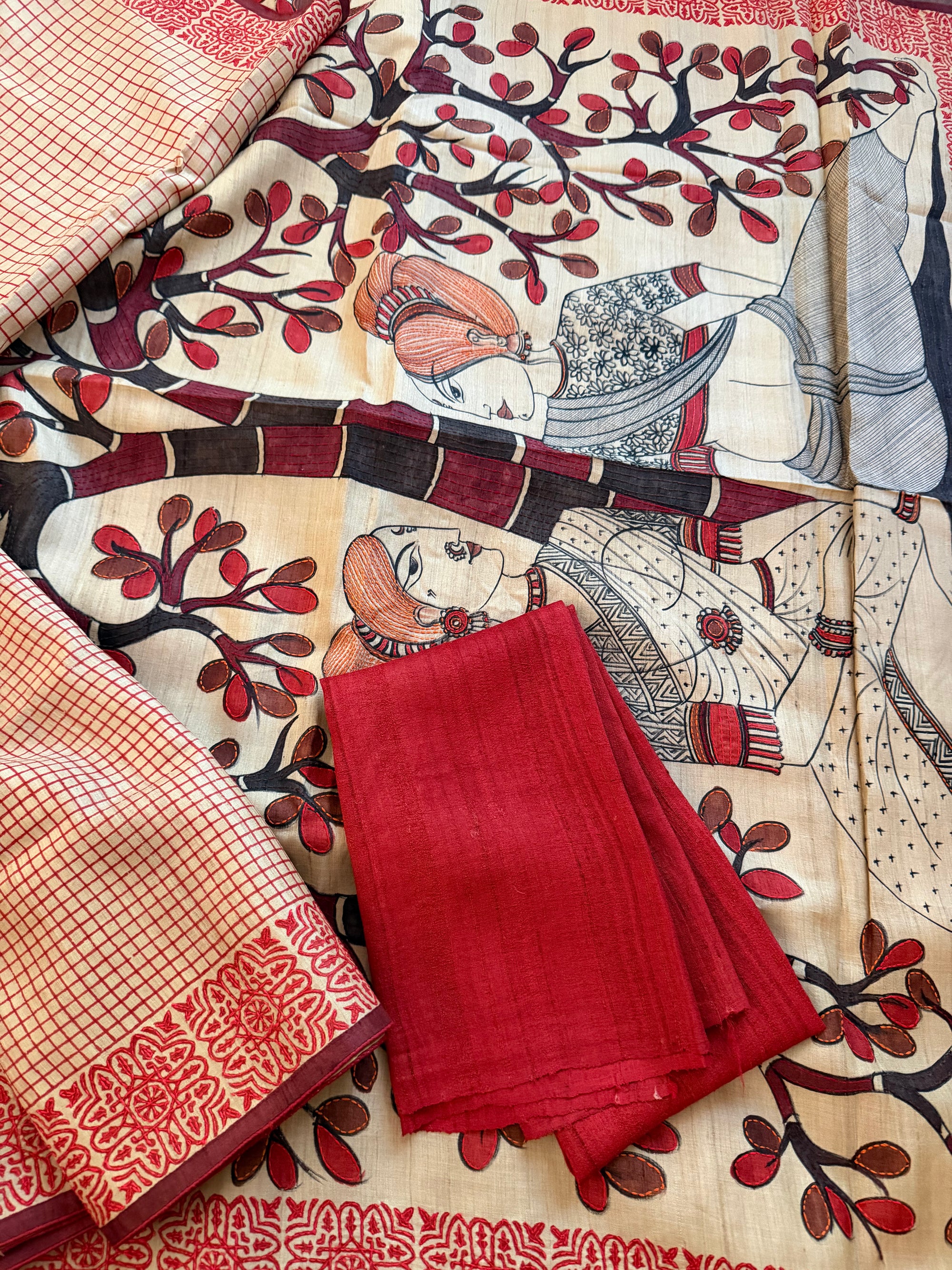 Kamaniya Kantha : Handcrafted Tussar