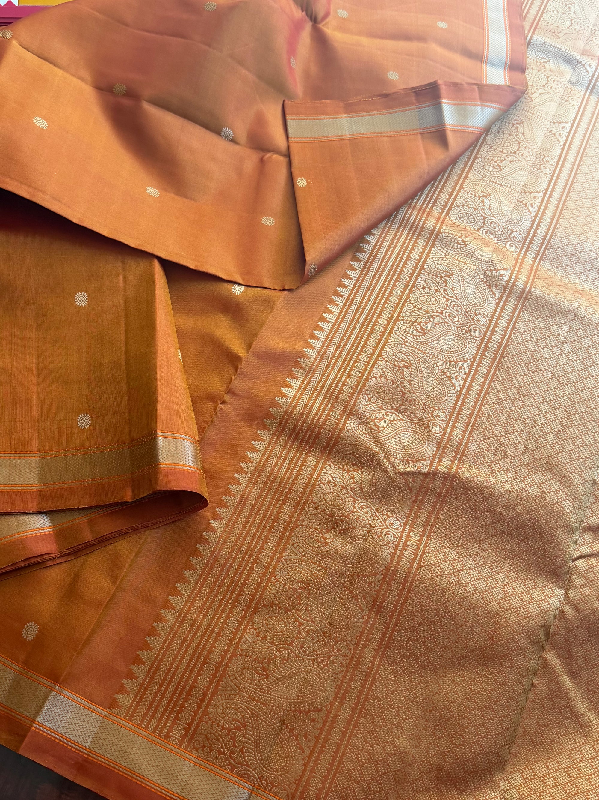 No Zari Korvai Kanjivaram Silk (Honey)