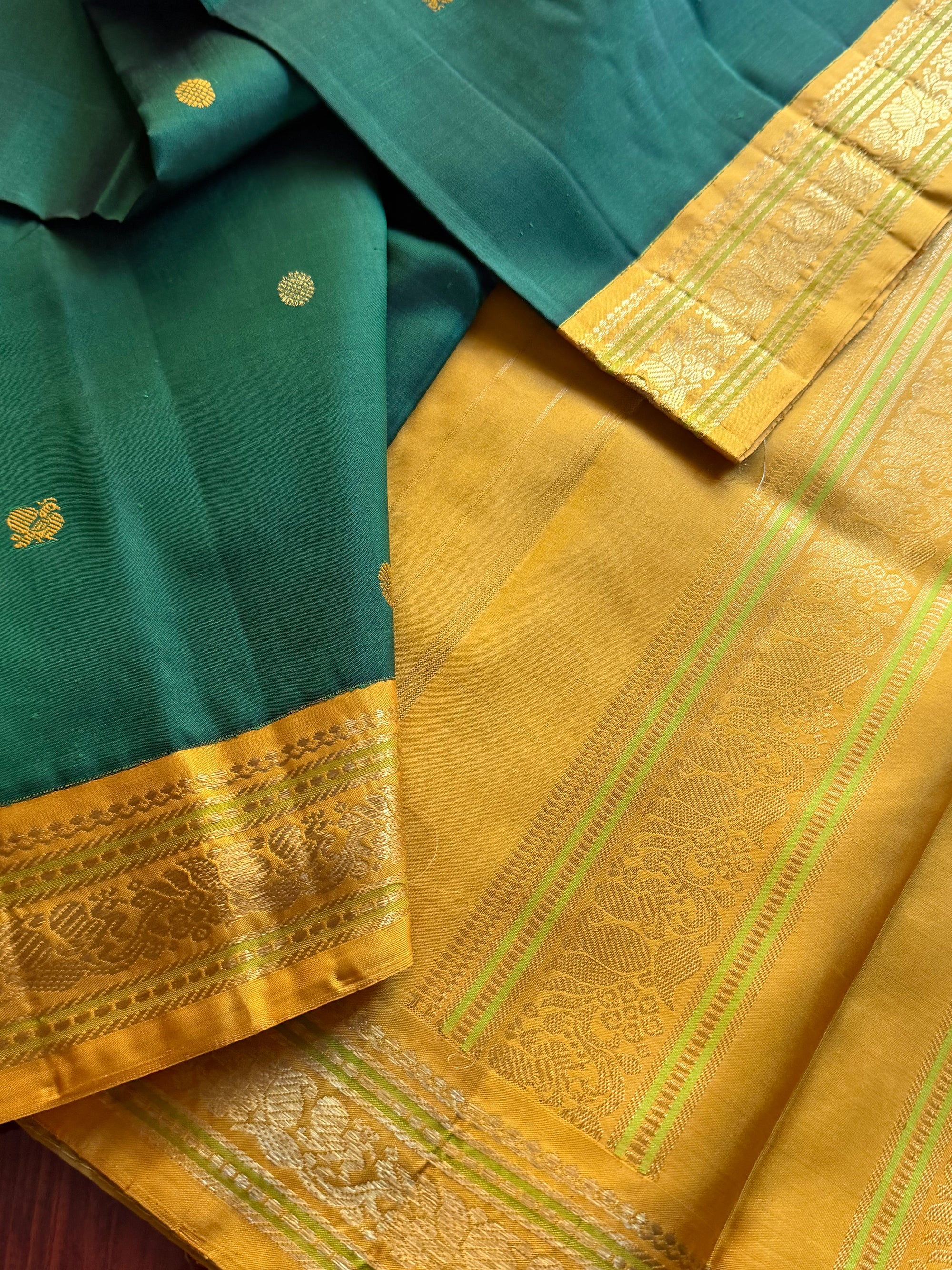 MYTHILI:  SHADES OF GREEN (Emerald Green)