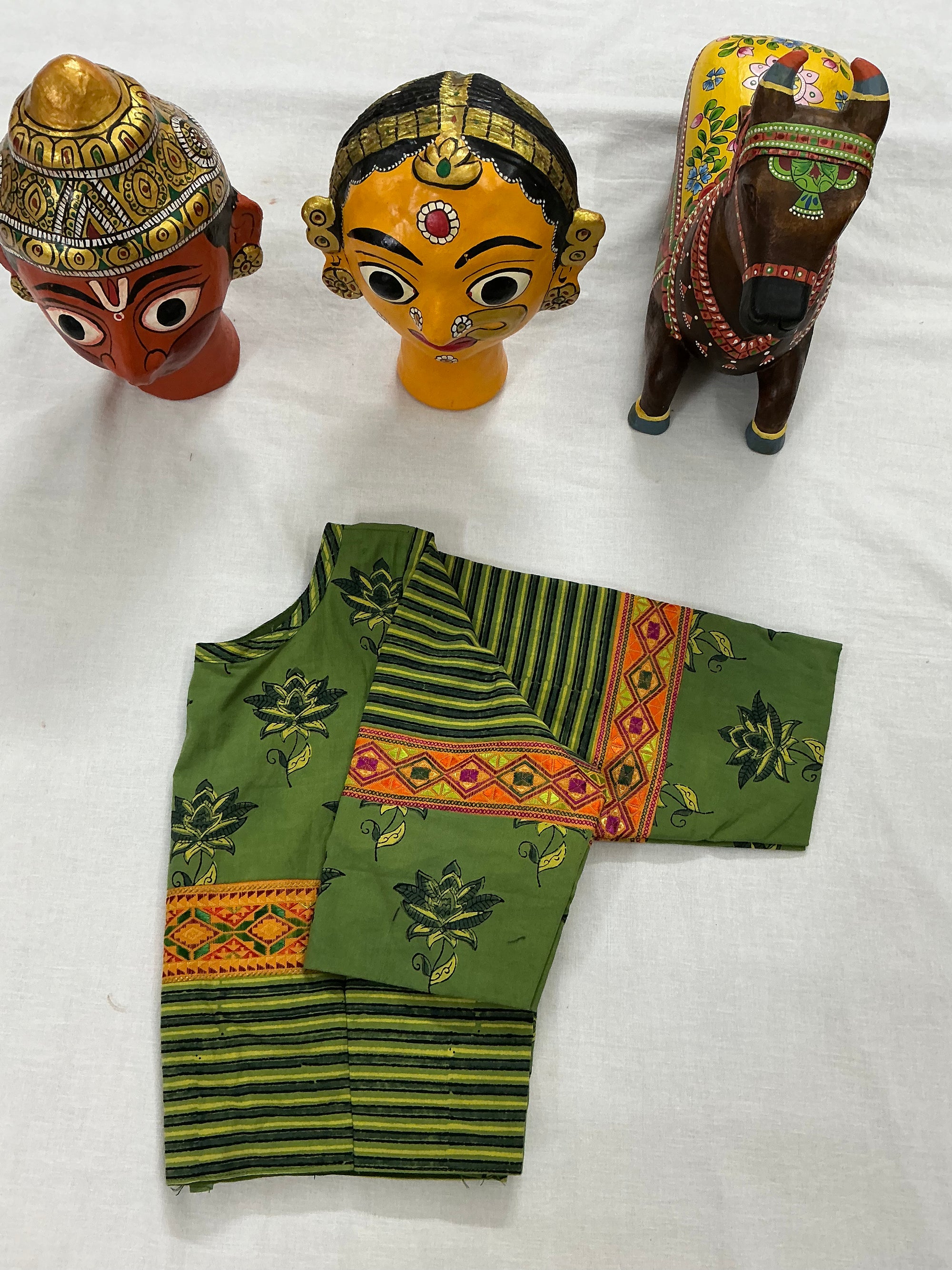 Handcrafted Ready to Wear Blouse : Blockprints &amp; Suf Embroidery