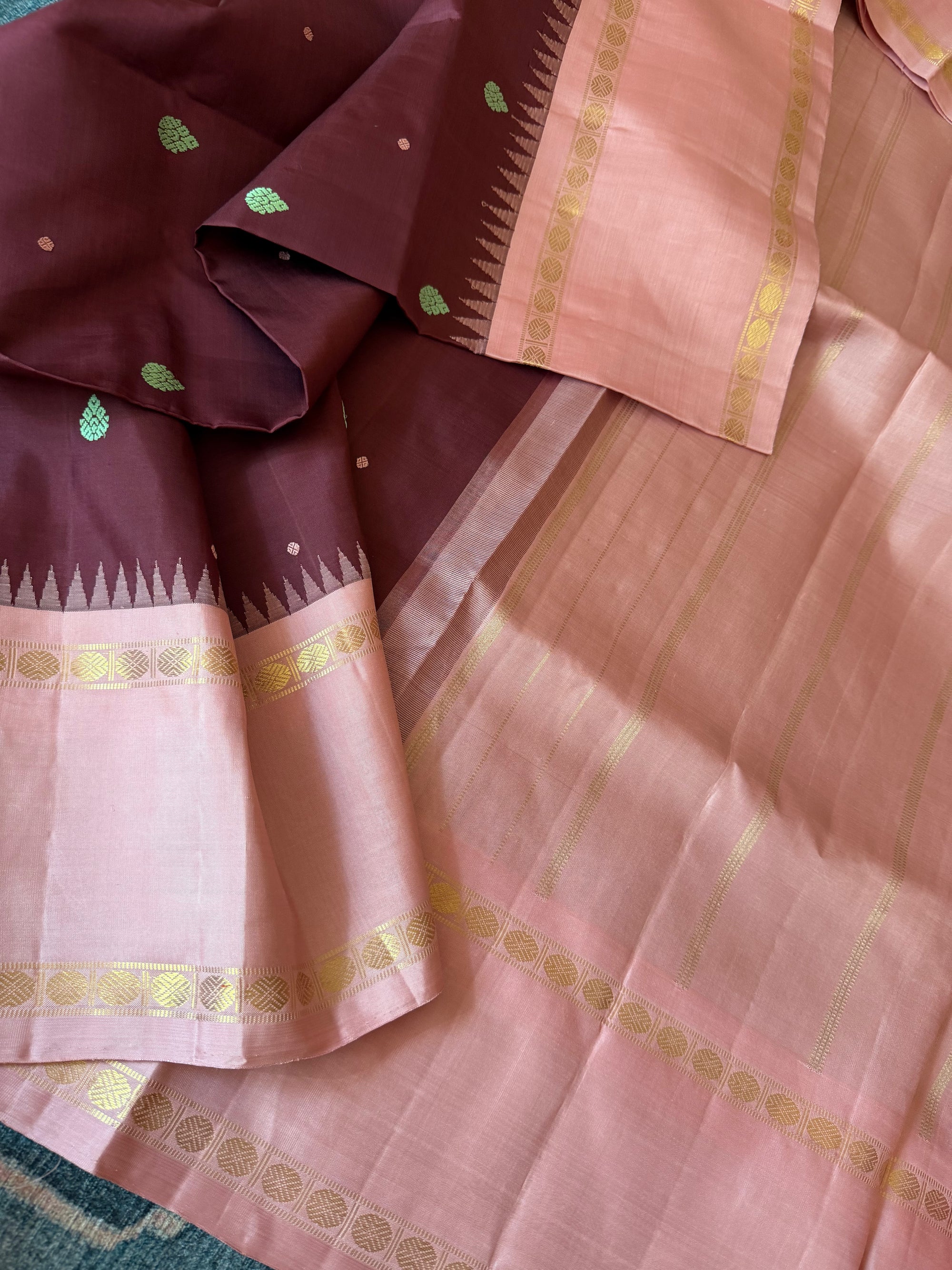 MAATHEY: SILKEN MOTIFS (Kanchana Brown + Dusty Pink)