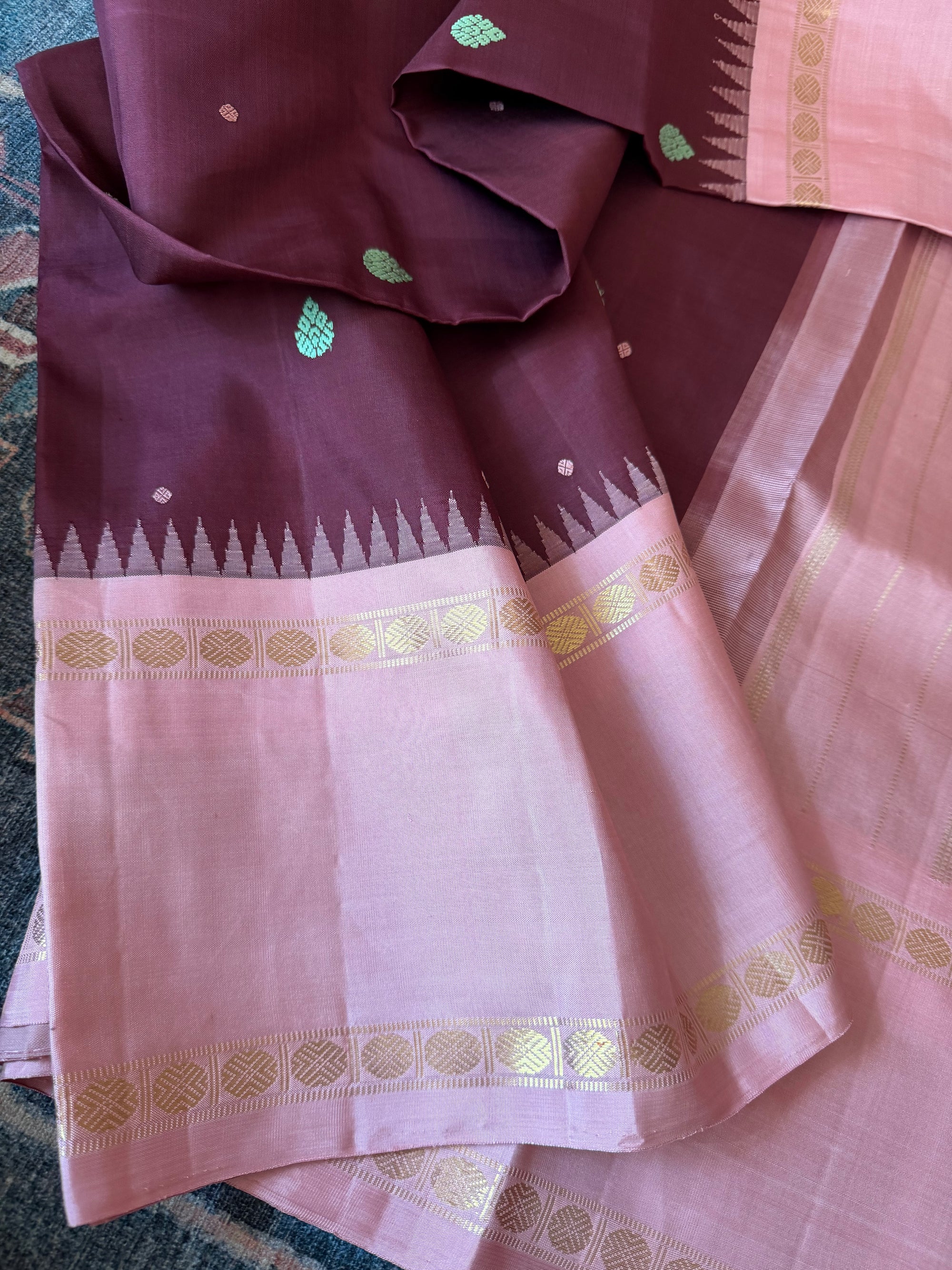 MAATHEY: SILKEN MOTIFS (Kanchana Brown + Dusty Pink)