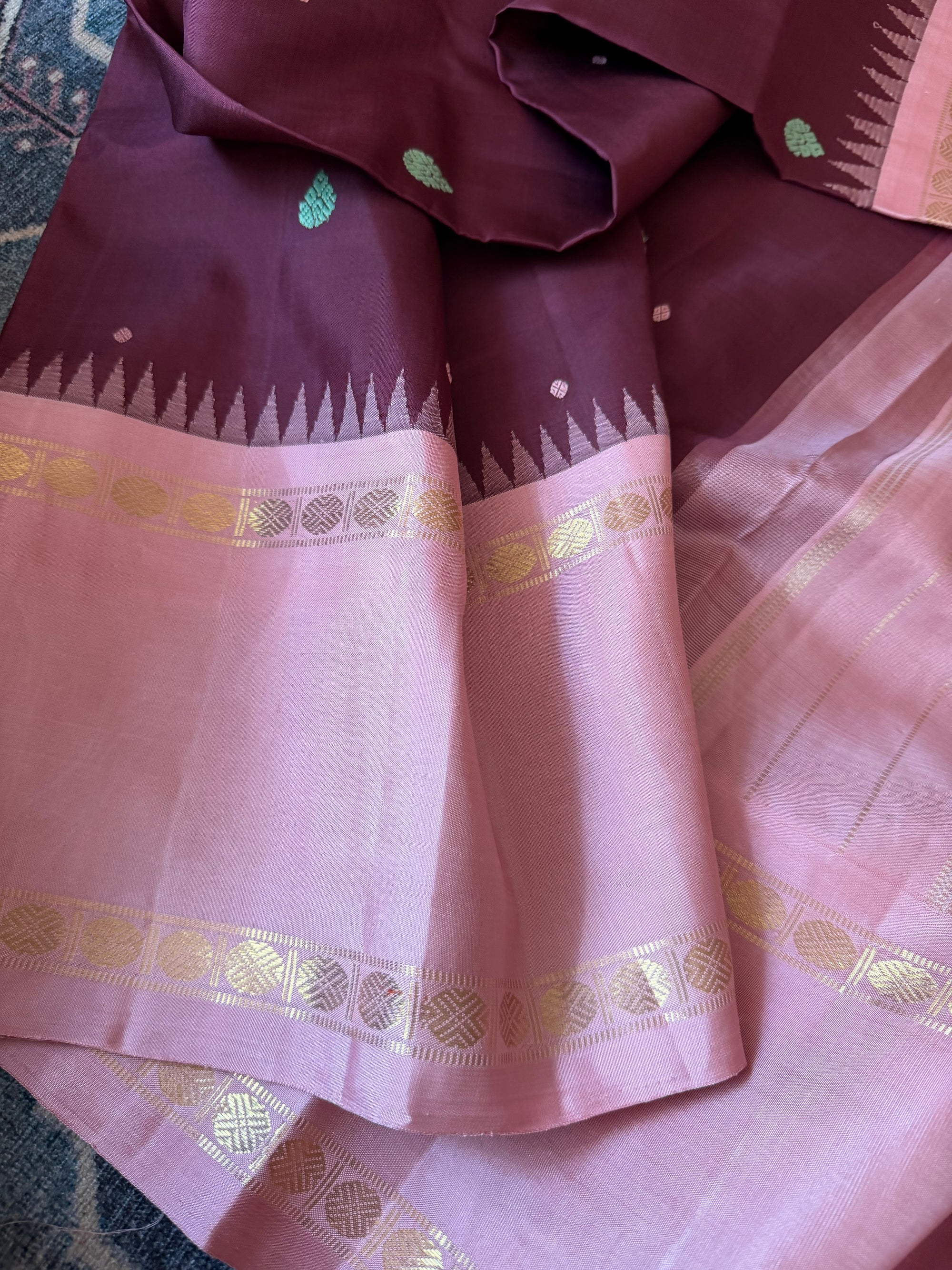MAATHEY: SILKEN MOTIFS (Kanchana Brown + Dusty Pink)
