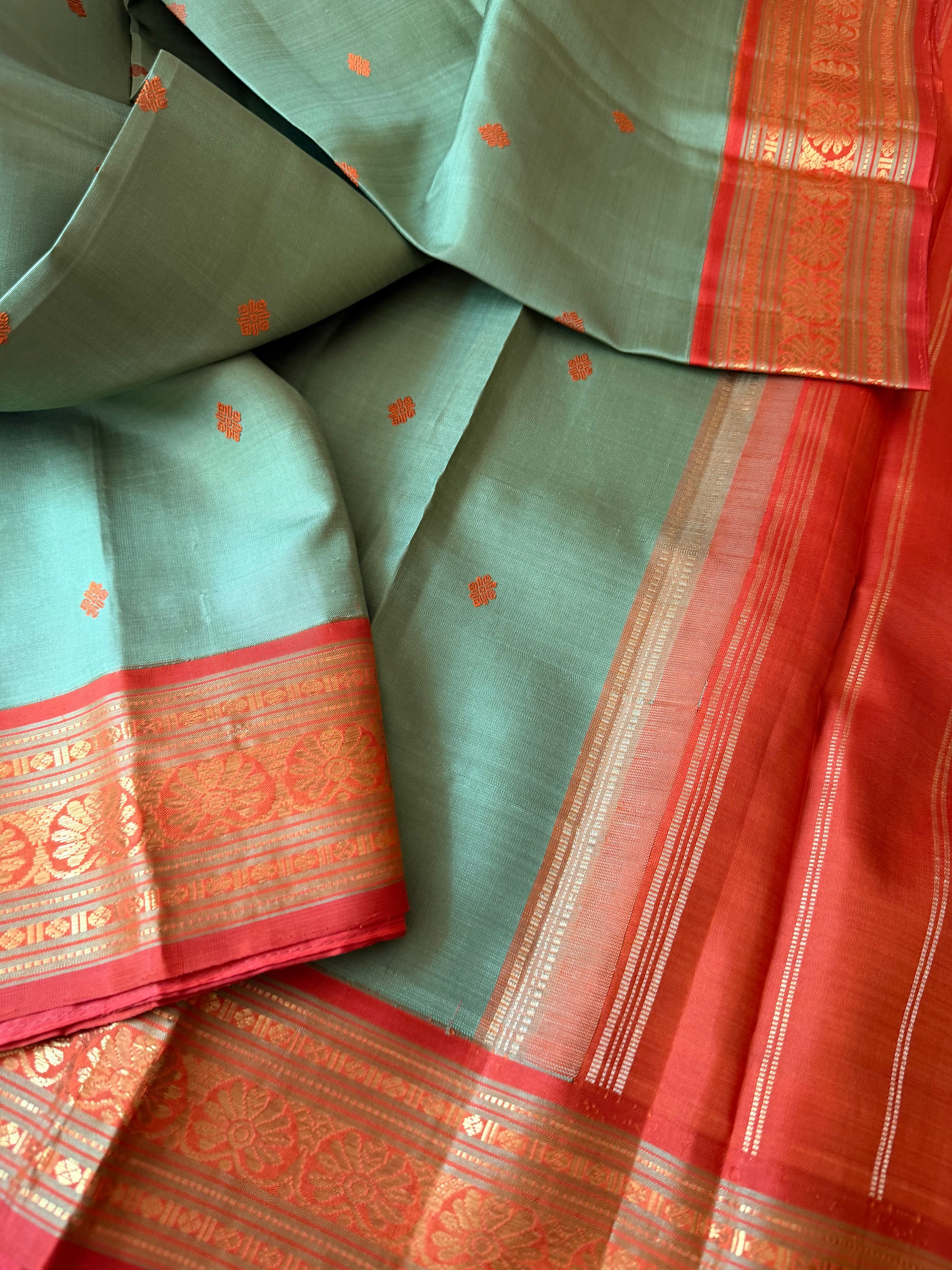 MAATHEY: SILKEN MOTIFS (Sage Green &amp; Rust)