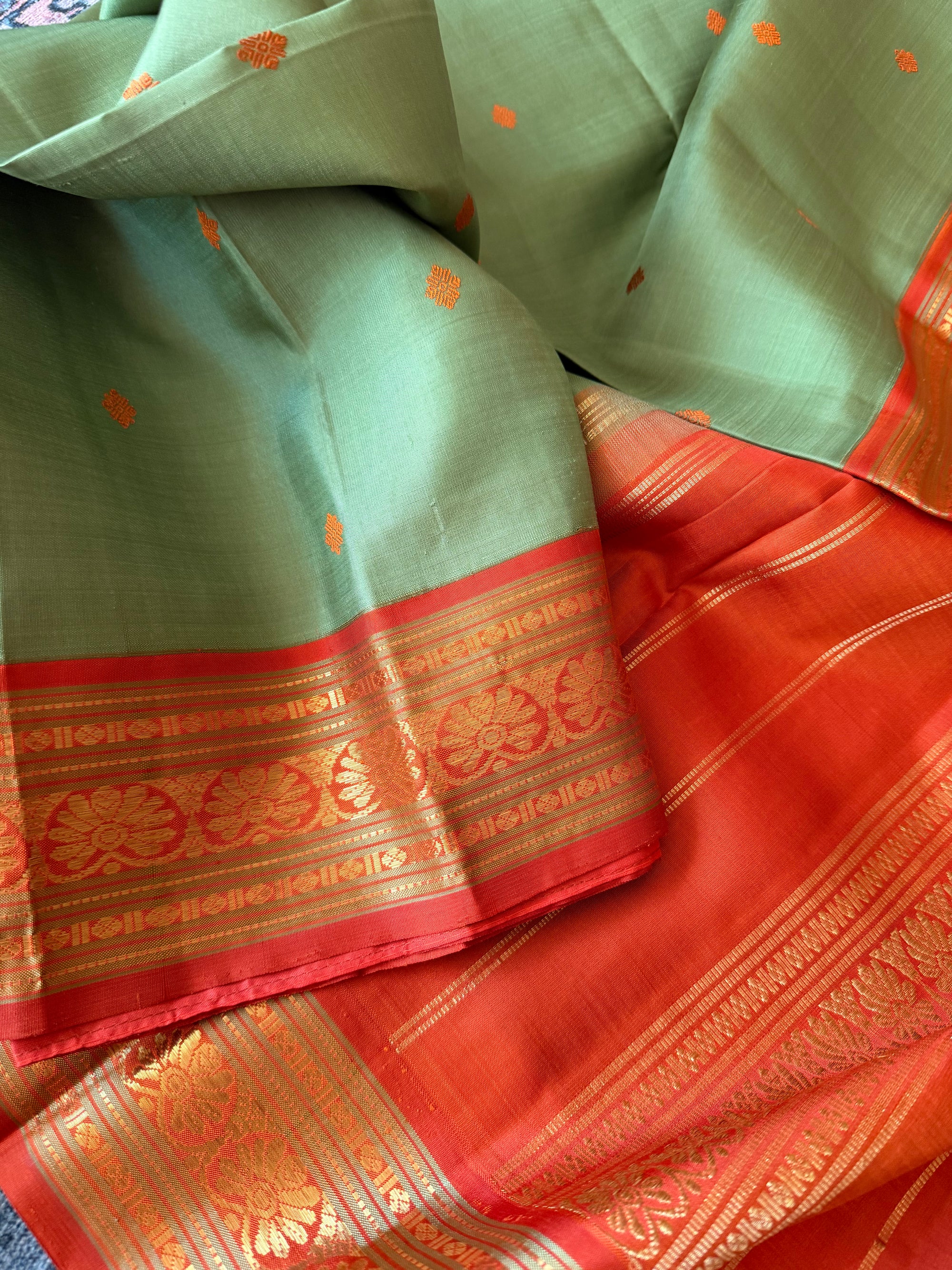 MAATHEY: SILKEN MOTIFS (Sage Green &amp; Rust)
