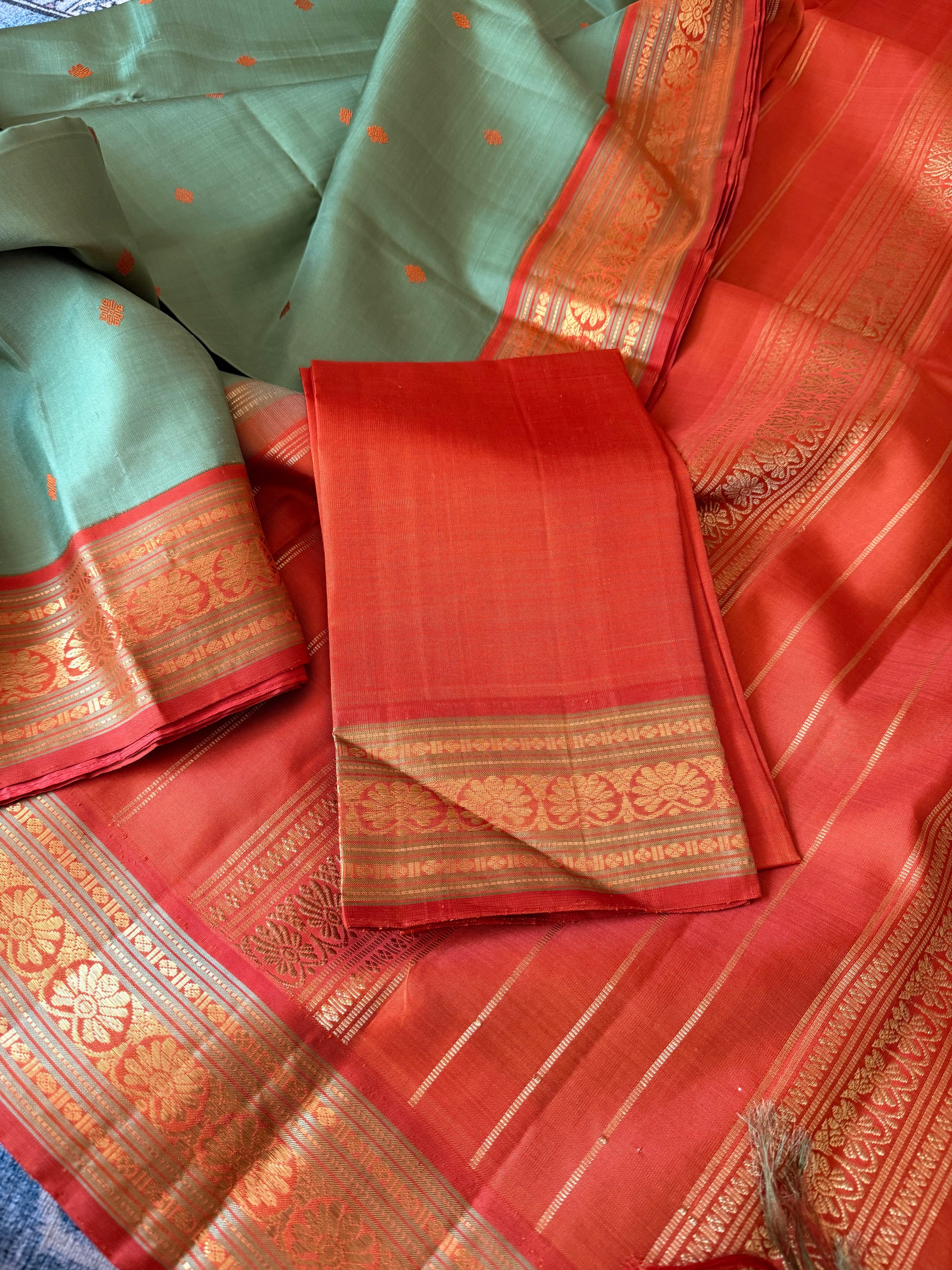 MAATHEY: SILKEN MOTIFS (Sage Green &amp; Rust)