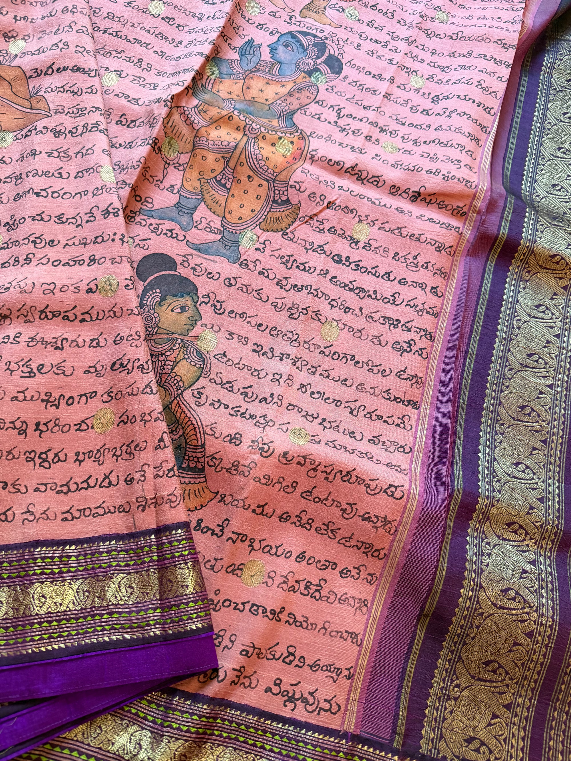 VRIKSHA: Scripted Kalamkari on Kanjivaram