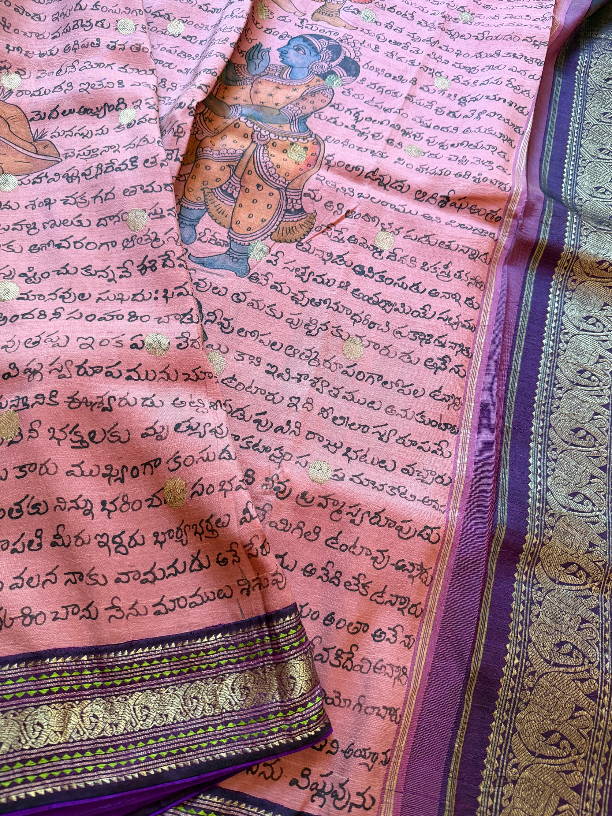 VRIKSHA: Scripted Kalamkari on Kanjivaram