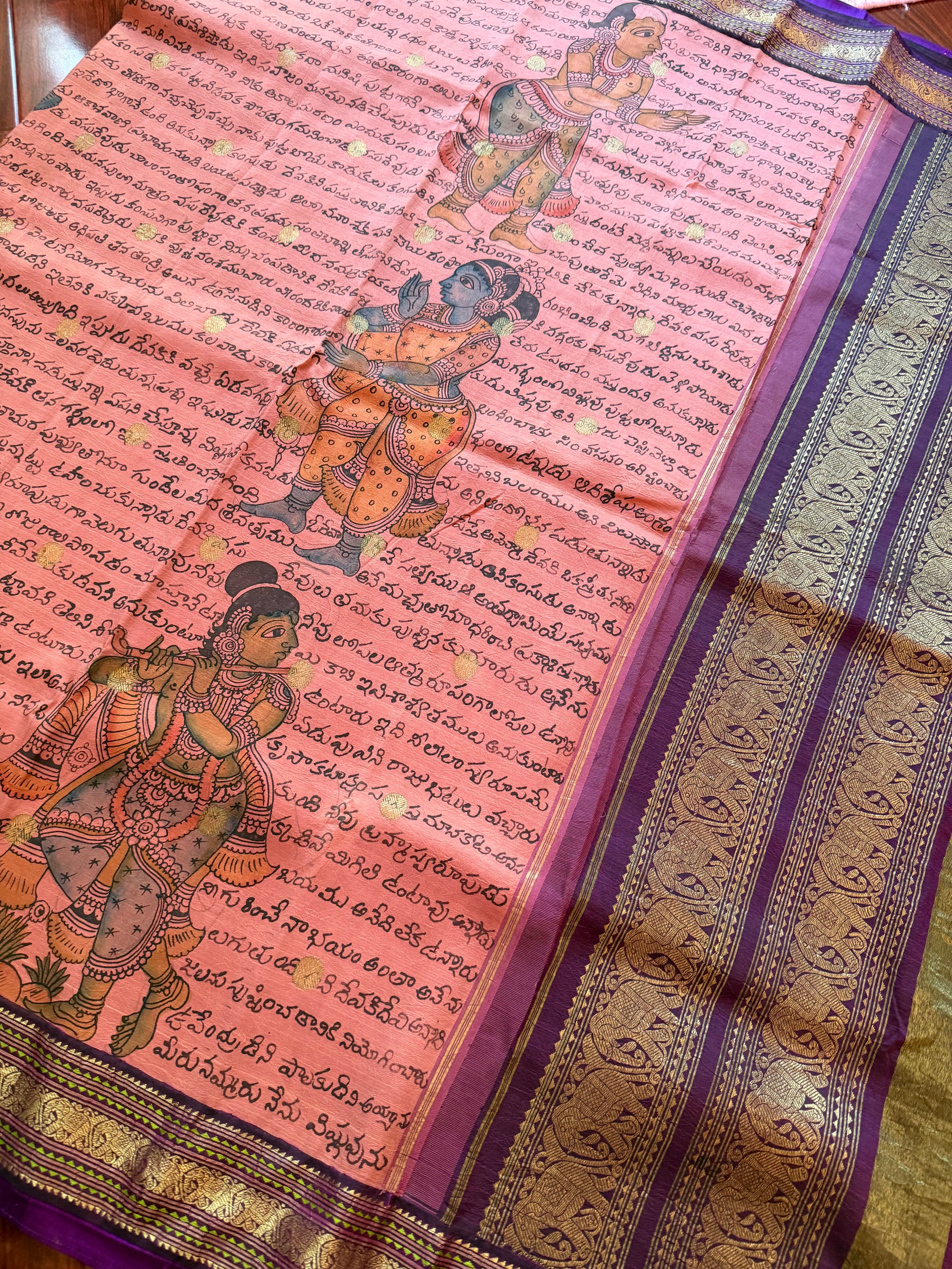 VRIKSHA: Scripted Kalamkari on Kanjivaram
