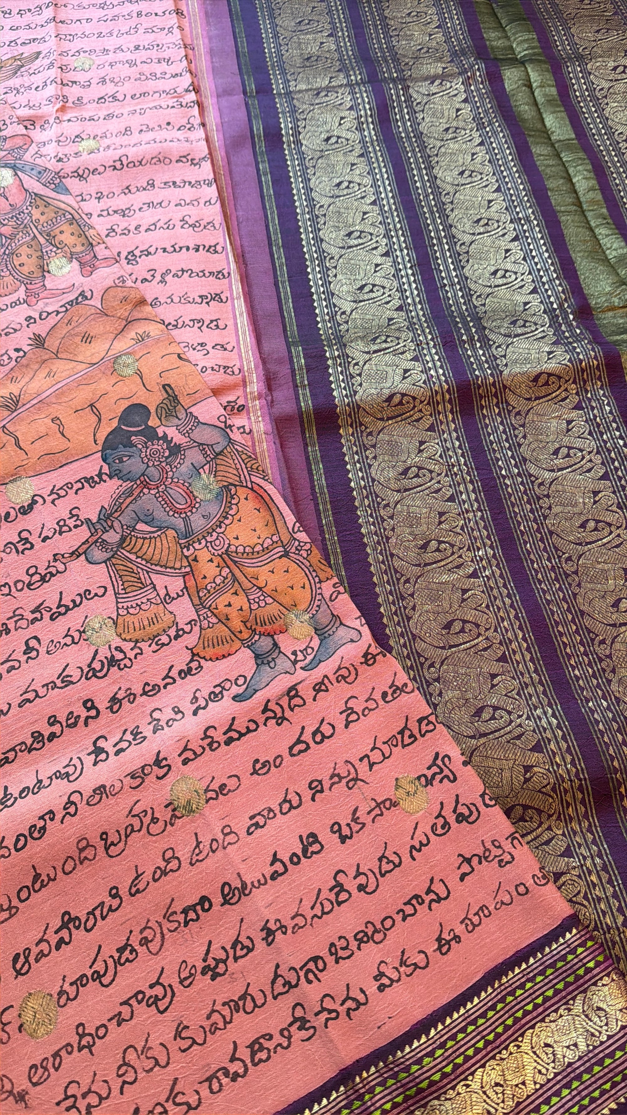 VRIKSHA: Scripted Kalamkari on Kanjivaram
