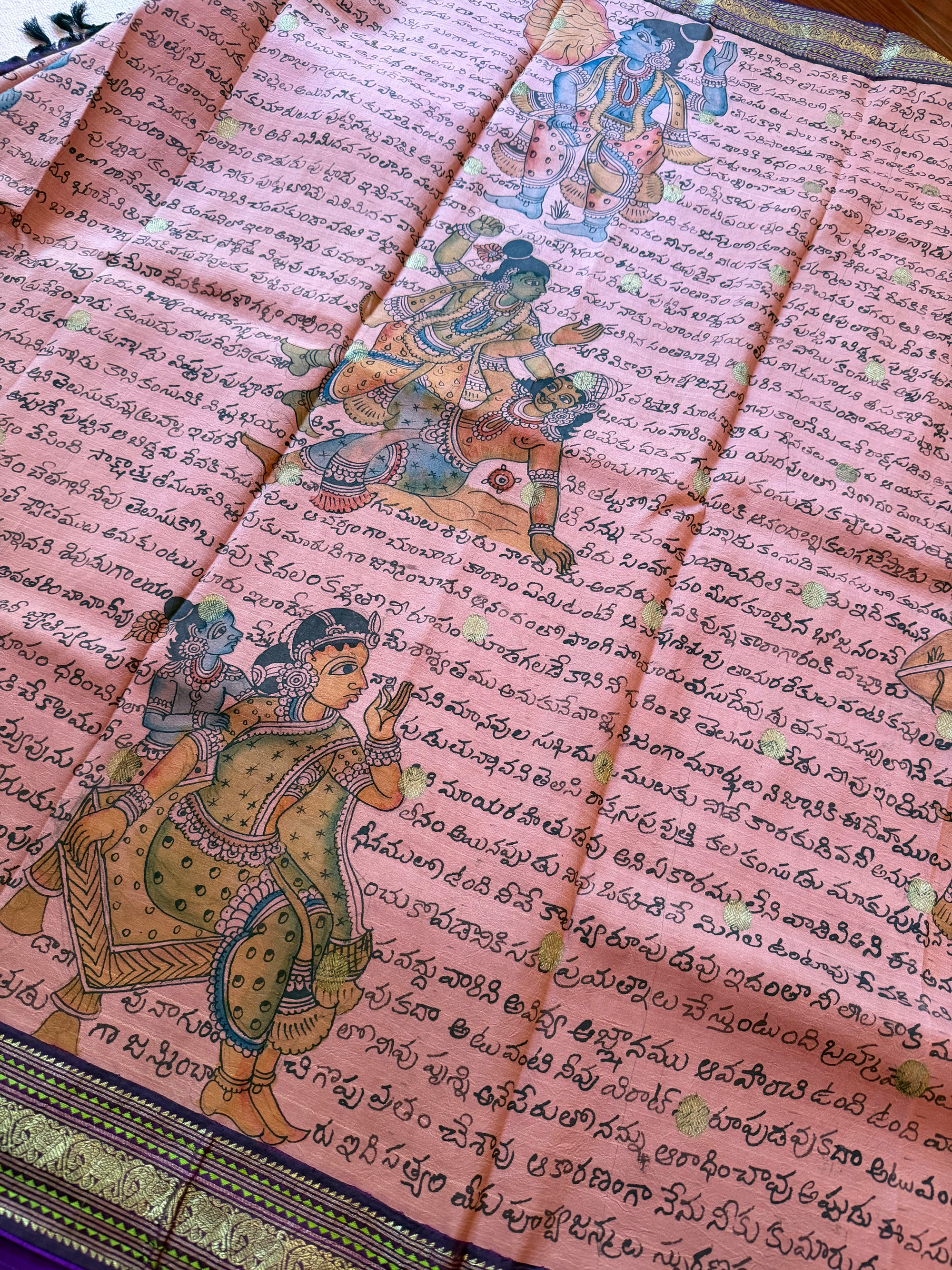 VRIKSHA: Scripted Kalamkari on Kanjivaram