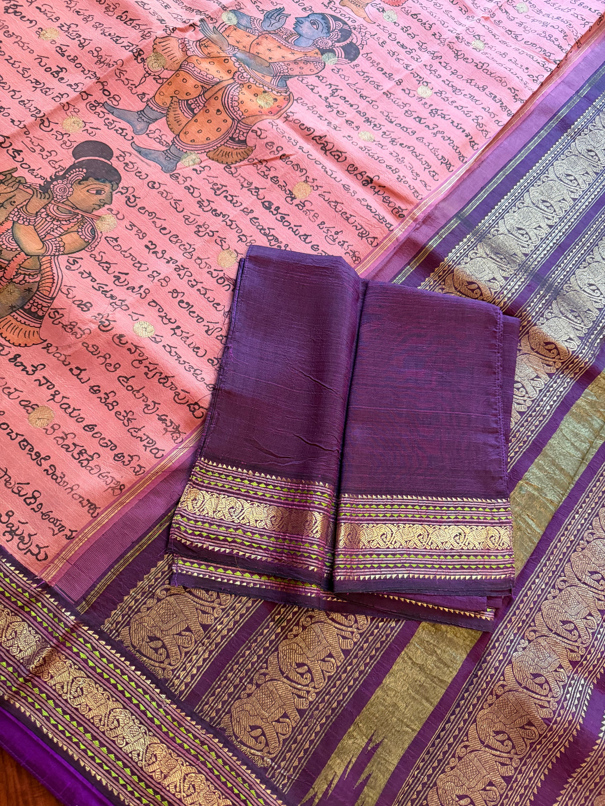 VRIKSHA: Scripted Kalamkari on Kanjivaram