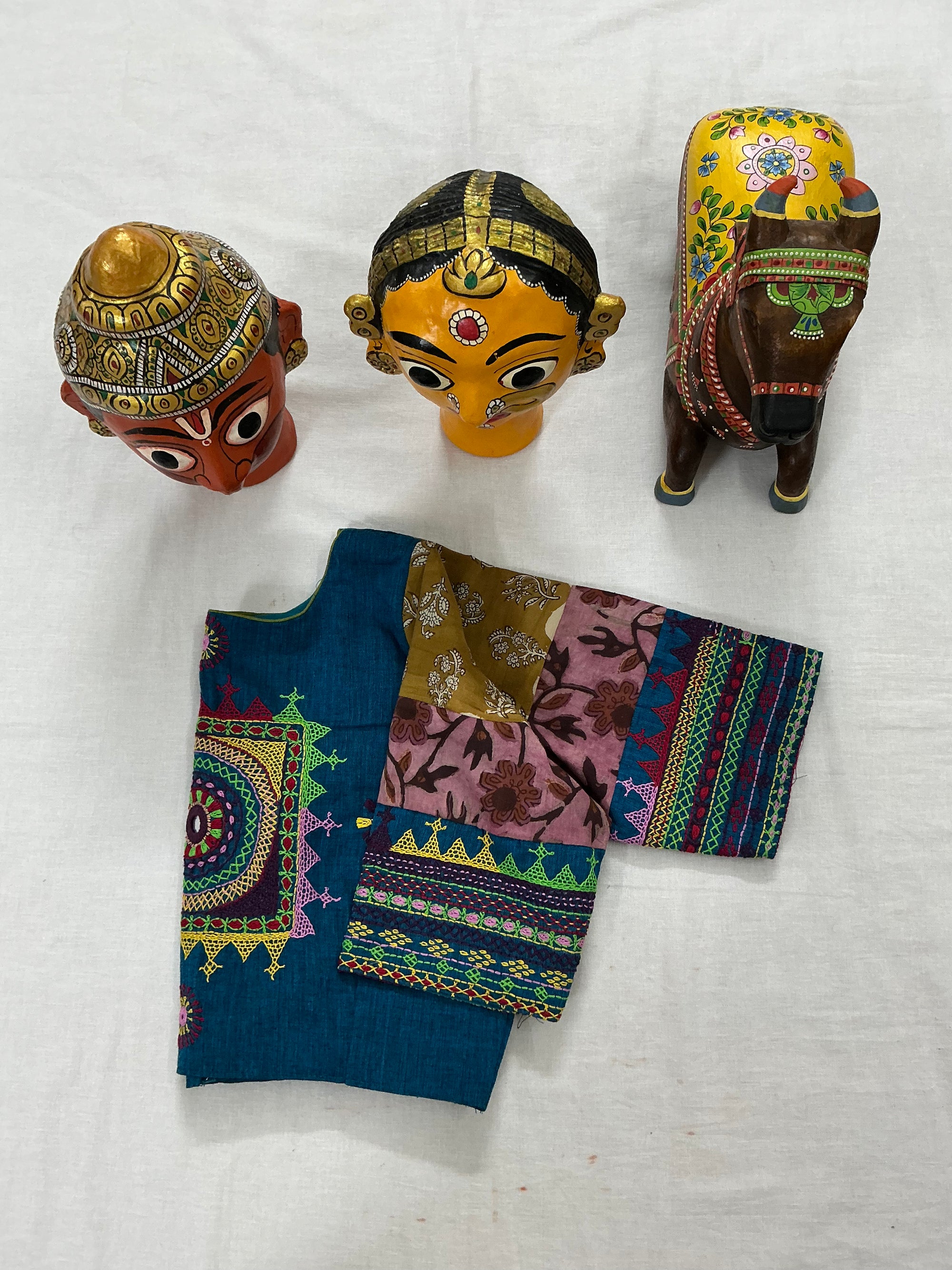Handcrafted Ready to Wear Blouse : Lambani &amp; Blockprints in Cotton