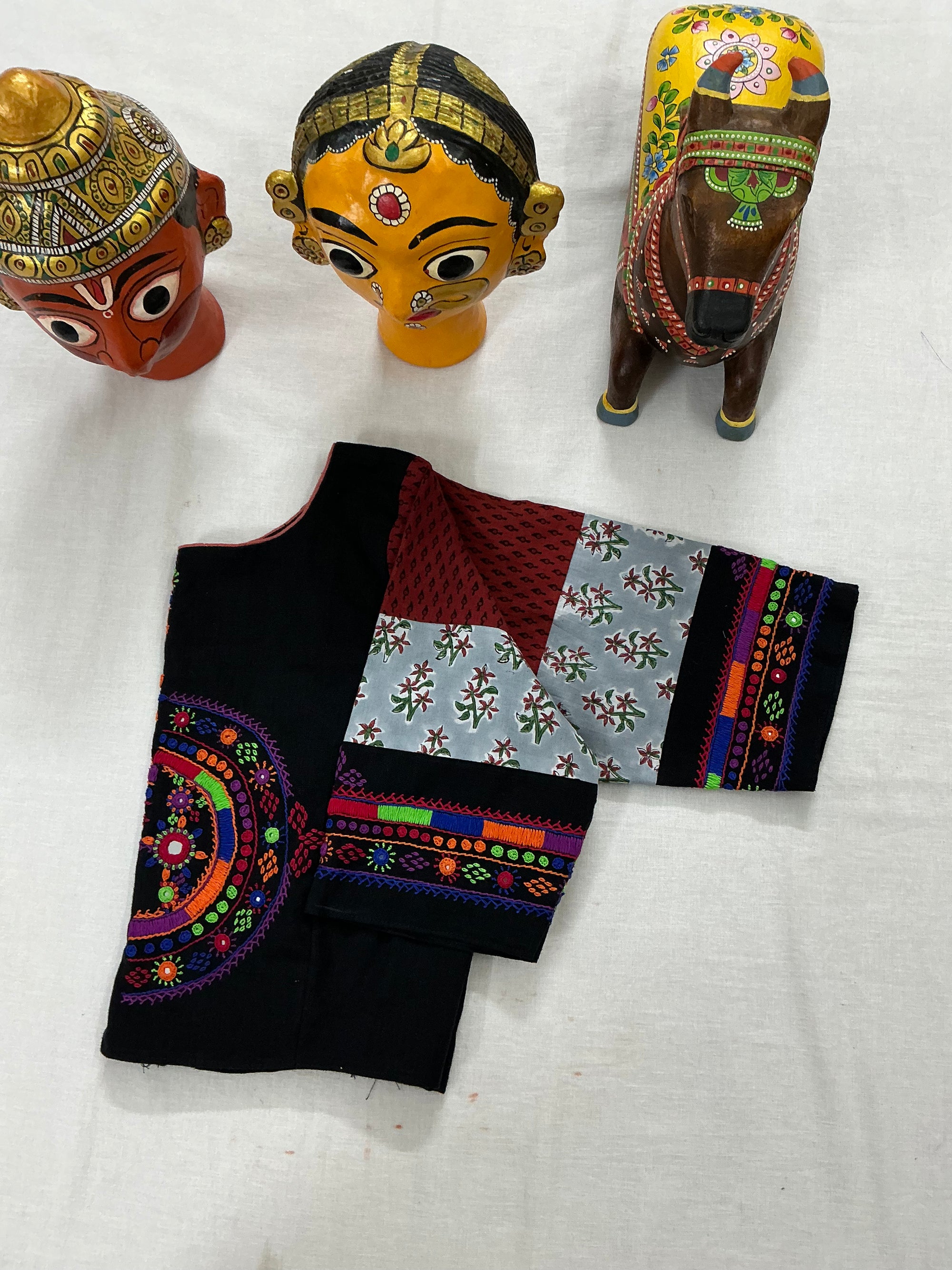 Handcrafted Ready to Wear Blouse : Lambani &amp; Blockprints in Cotton
