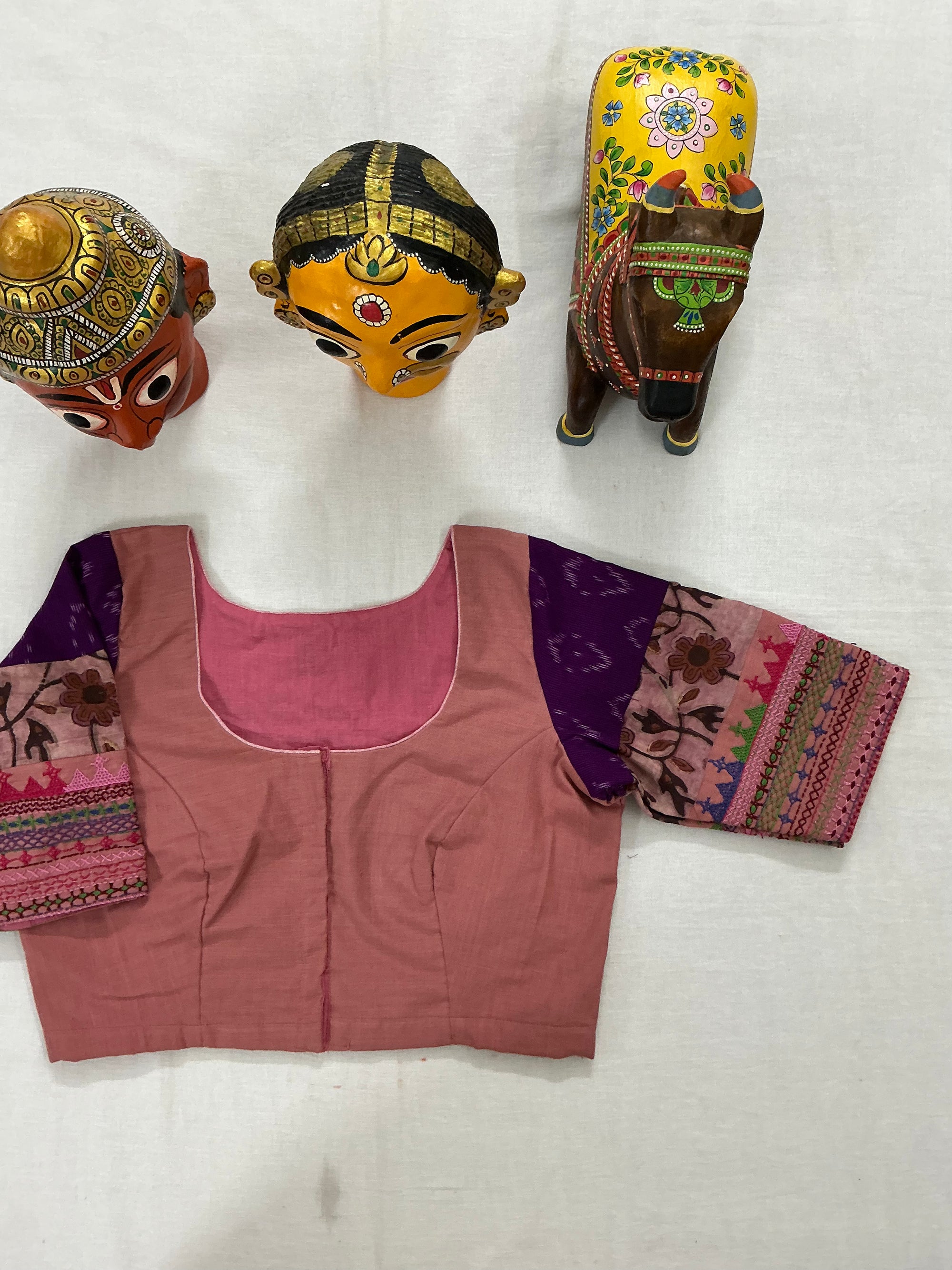 Handcrafted Ready to Wear Blouse : Lambani &amp; Blockprints in Cotton