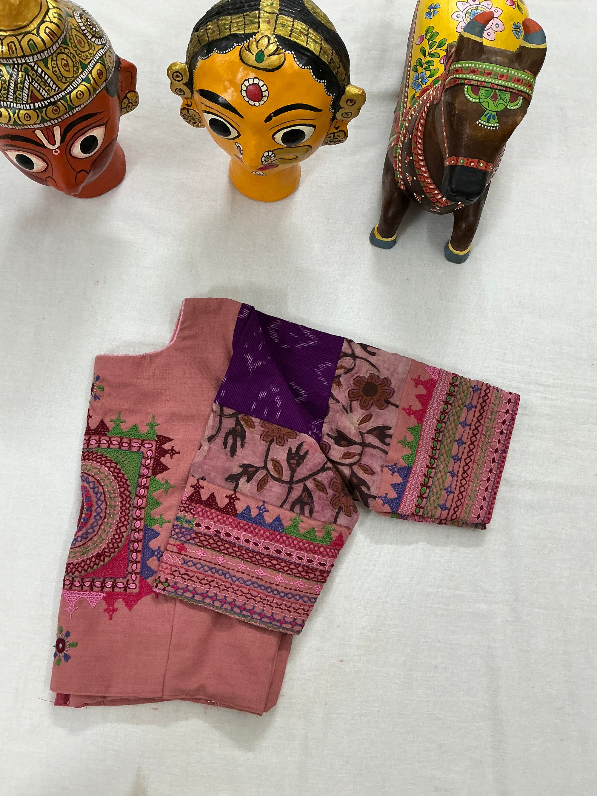 Handcrafted Ready to Wear Blouse : Lambani &amp; Blockprints in Cotton